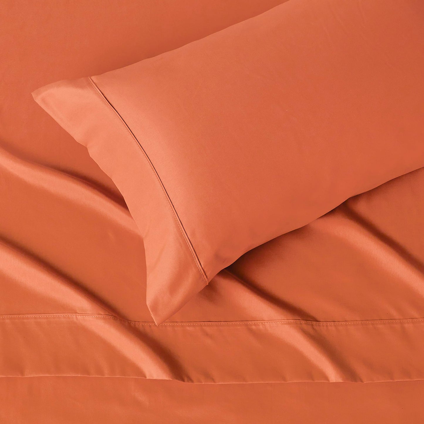 Amazon Basics Lightweight Super Soft Breathable Wrinkle-Free Microfiber 3-Piece Bed Sheet Set, Twin XL, Brick, Solid