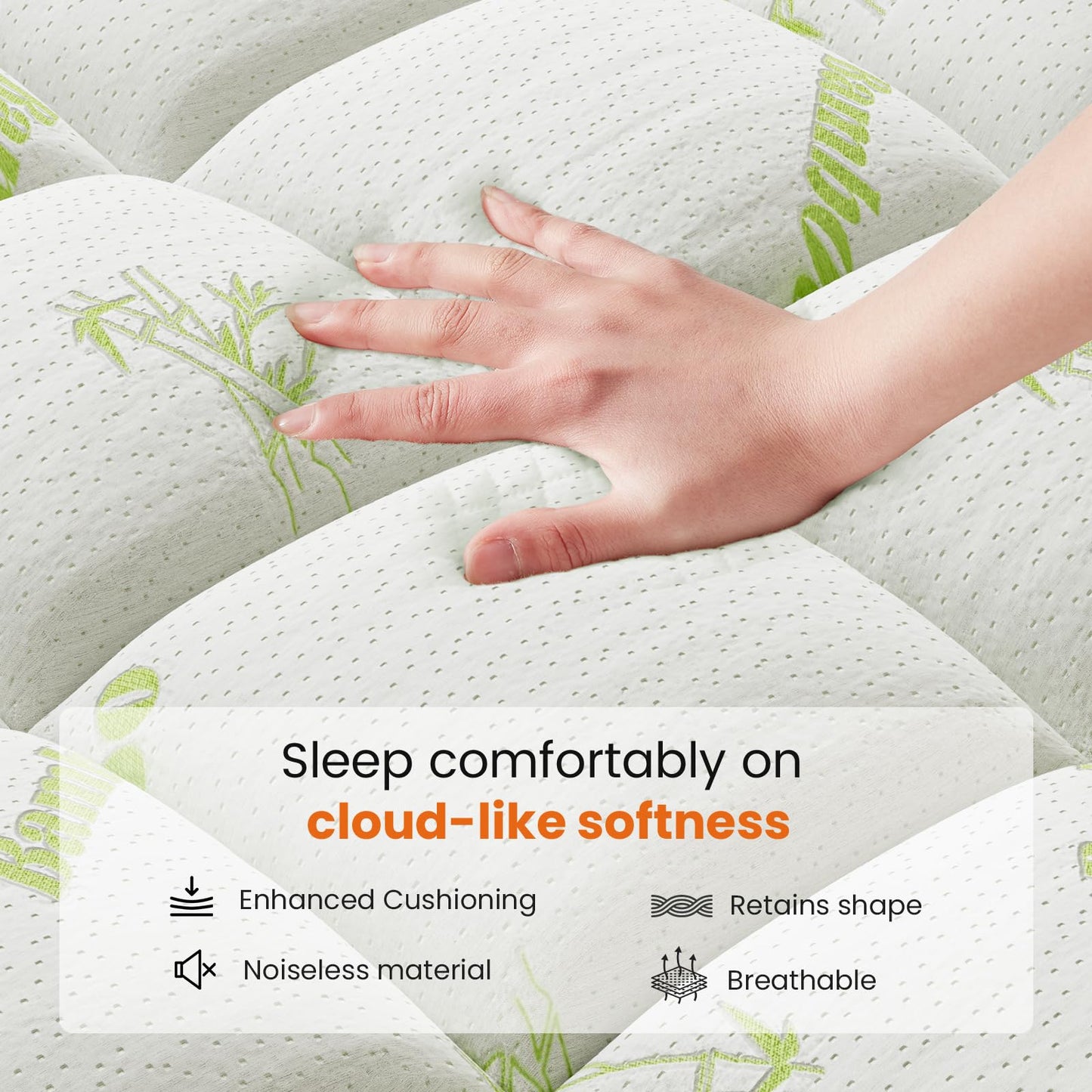 DUMOS Queen Size Ultra Soft Mattress Topper, Viscose Derived from Bamboo, Pillow Top Mattress Pad with Stretchable Pockets, Breathable Cooling Topper for Back Pain Relief