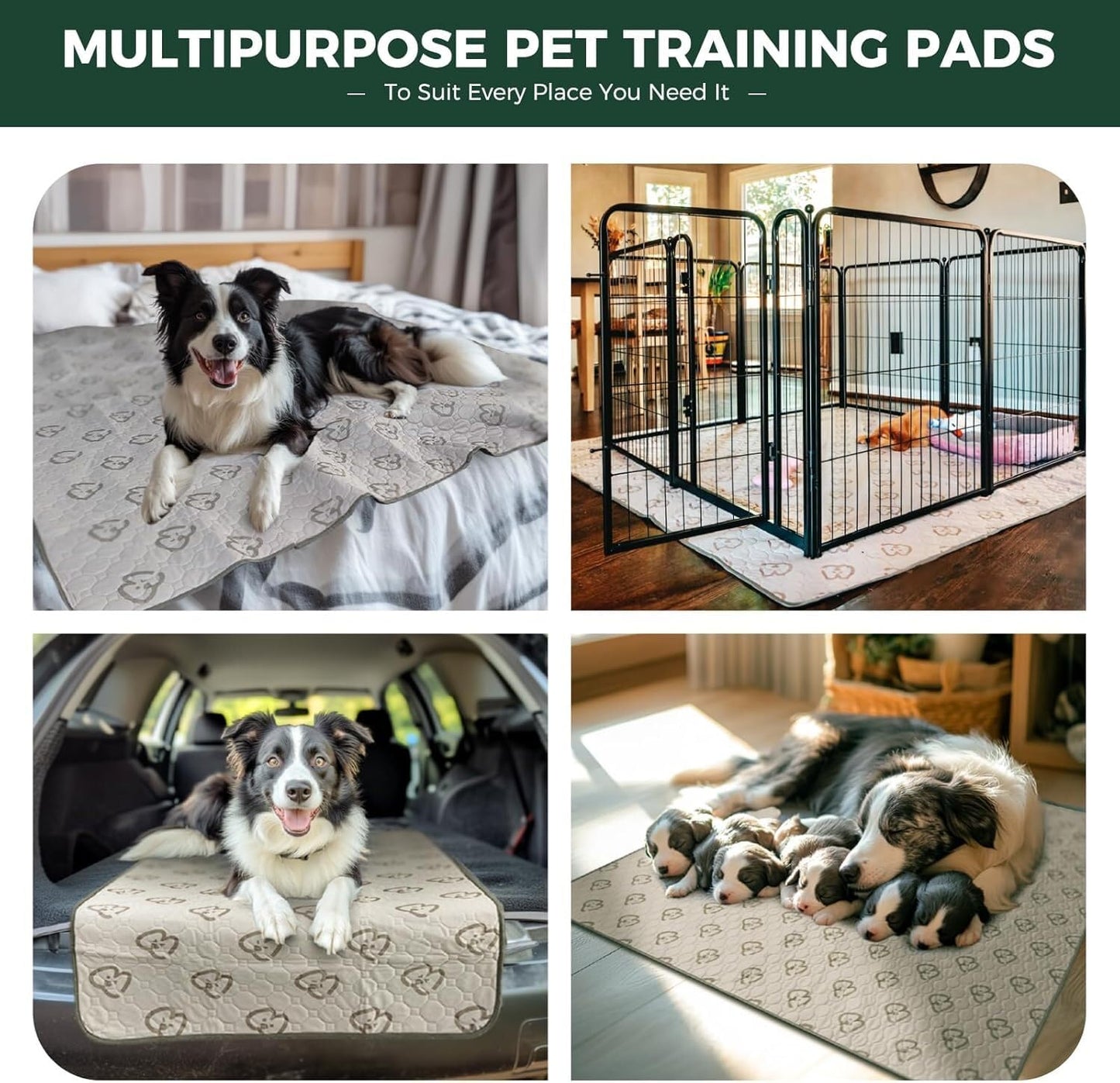 FXW Washable Pee Pads for Dogs, Puppy Pads with Super Absorbent, Specifically Designed for FXW Rollick/Homeplus 24inch 8 Panels Dog Playpen, 63" Square, Khaki, 1 Pack