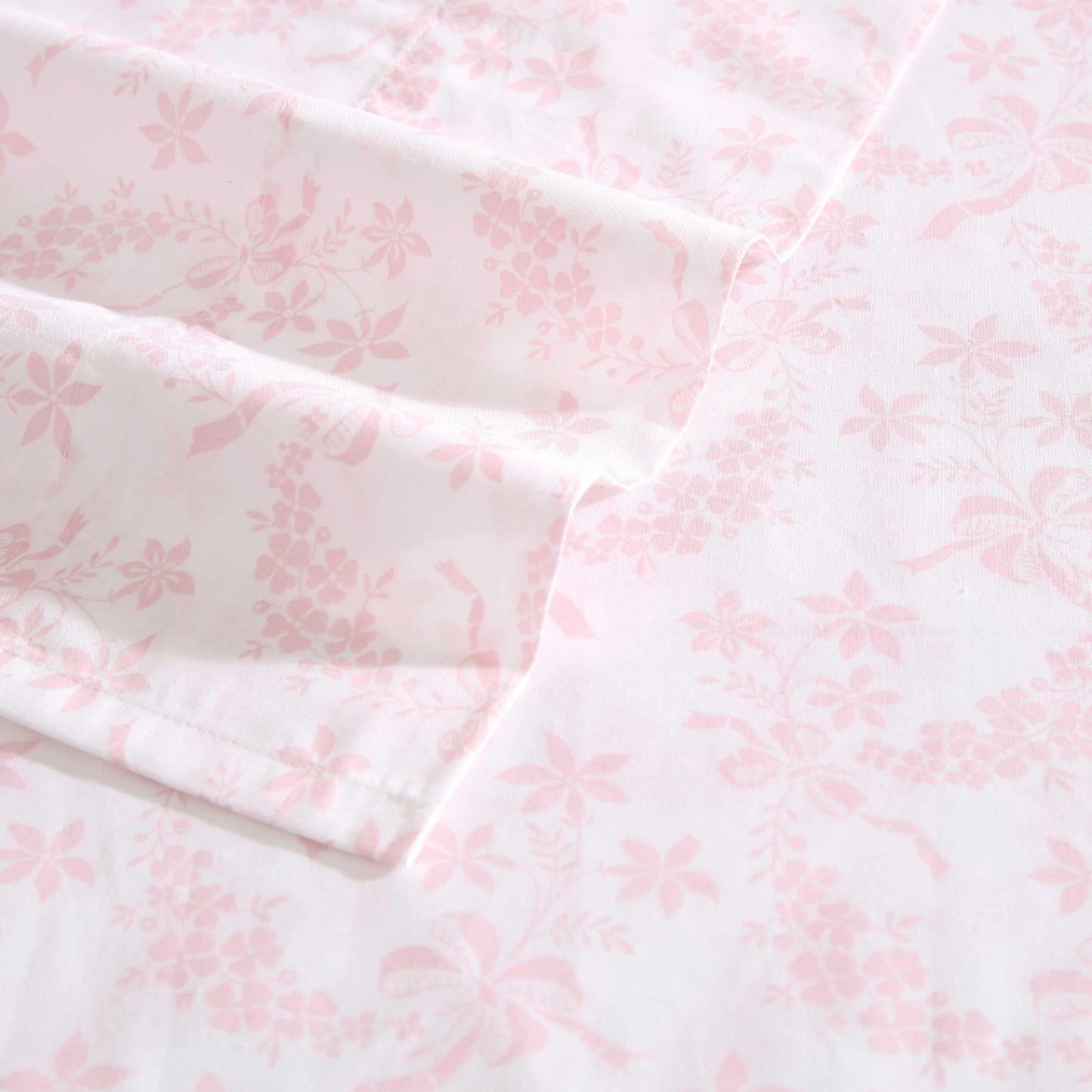 Laura Ashley - King Sheet Set, Crisp & Cool Cotton Percale Bedding with Deep Pockets, Lightweight for Year Round Comfort, Bed Sheets with Matching Pillowcases (Antoinette Pink)