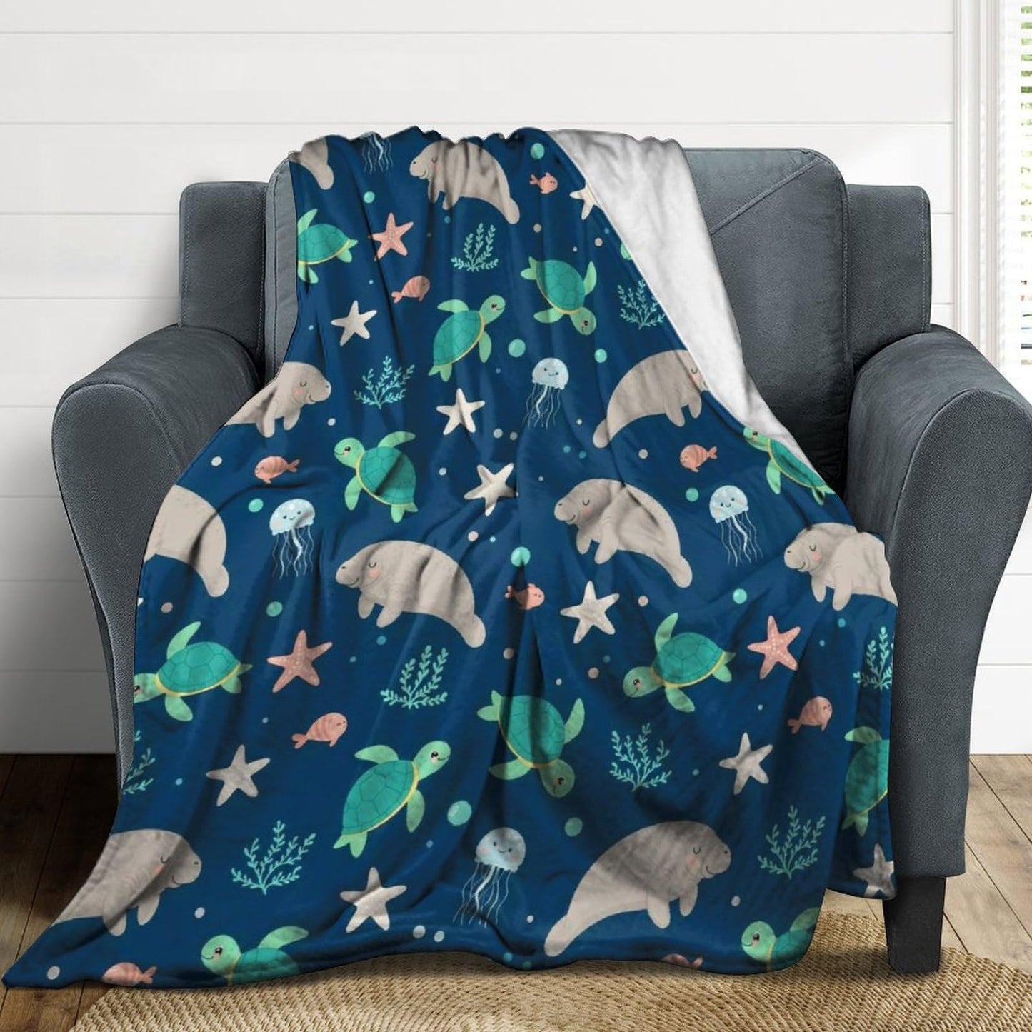 Fashion Home Decor Soft Throw Blanket, Cozy Warm Blanket for Bed, Sofa and Couch Compatible with Manatees