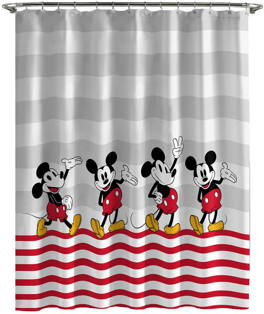 Jay Franco Shower Curtains Disney Mickey Mouse Hello There Easy Care Fabric Kids Bath Curtain (Official Disney Product)
