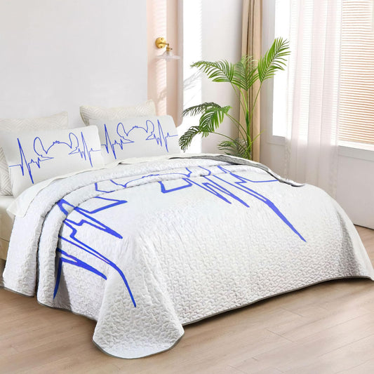 Allenjoy King Size Space Pet Friends Quilt Bedspreads Tropical Playmates Bed Set Bedding Coverlet Fabric Washable with 2 Pillowcases SC00008-007