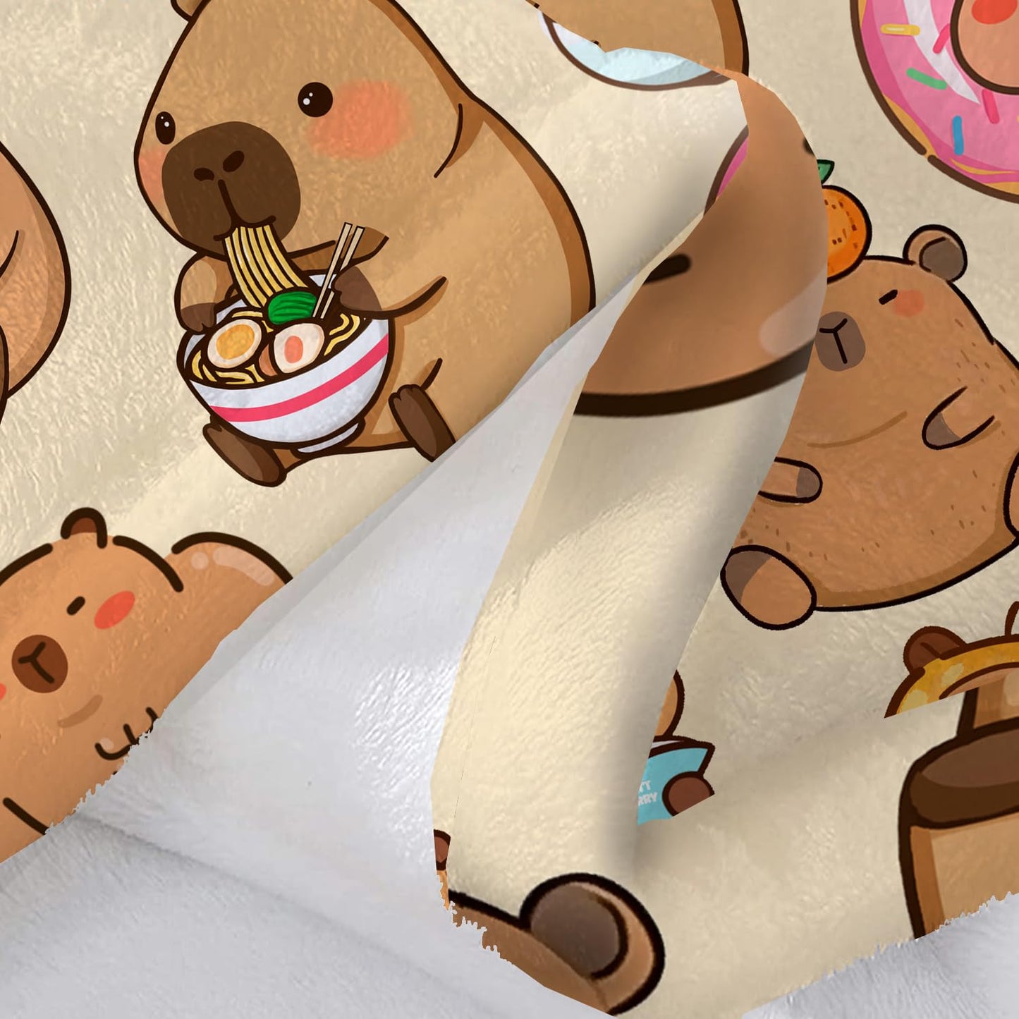 Capybara Gifts Blanket, Soft Flannel Throw for Kids Boys Girls, Cute Animal Plush Gift for Teens Birthday, Cozy Kawaii Stuff Decor for Room Couch Sofa-40x50inches