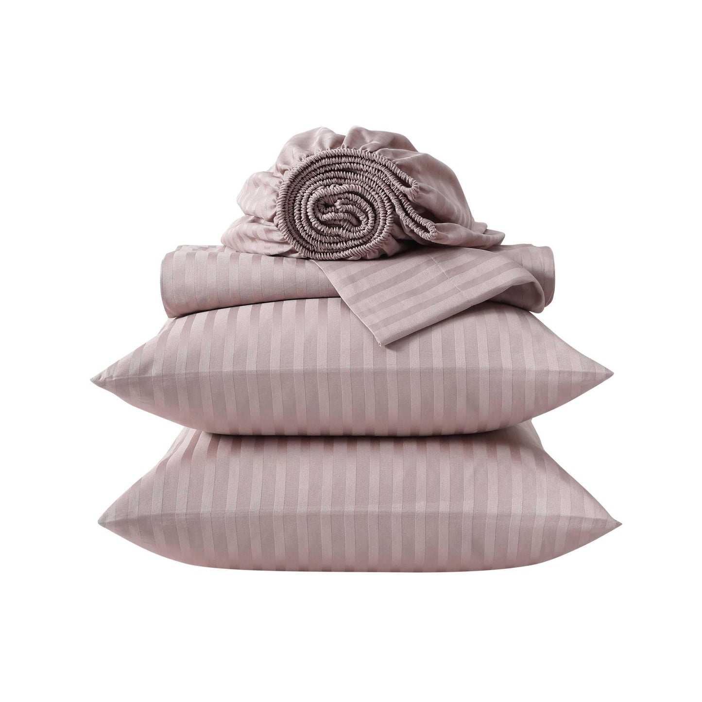Vera Wang - King Size Sheets Set, Smooth & Crisp Cotton w/Textured Weave, Lightweight for Year Round Comfort- Bed Sheets with Matching Pillowcases & Fitted Sheet (Dobby Stripe Pink)