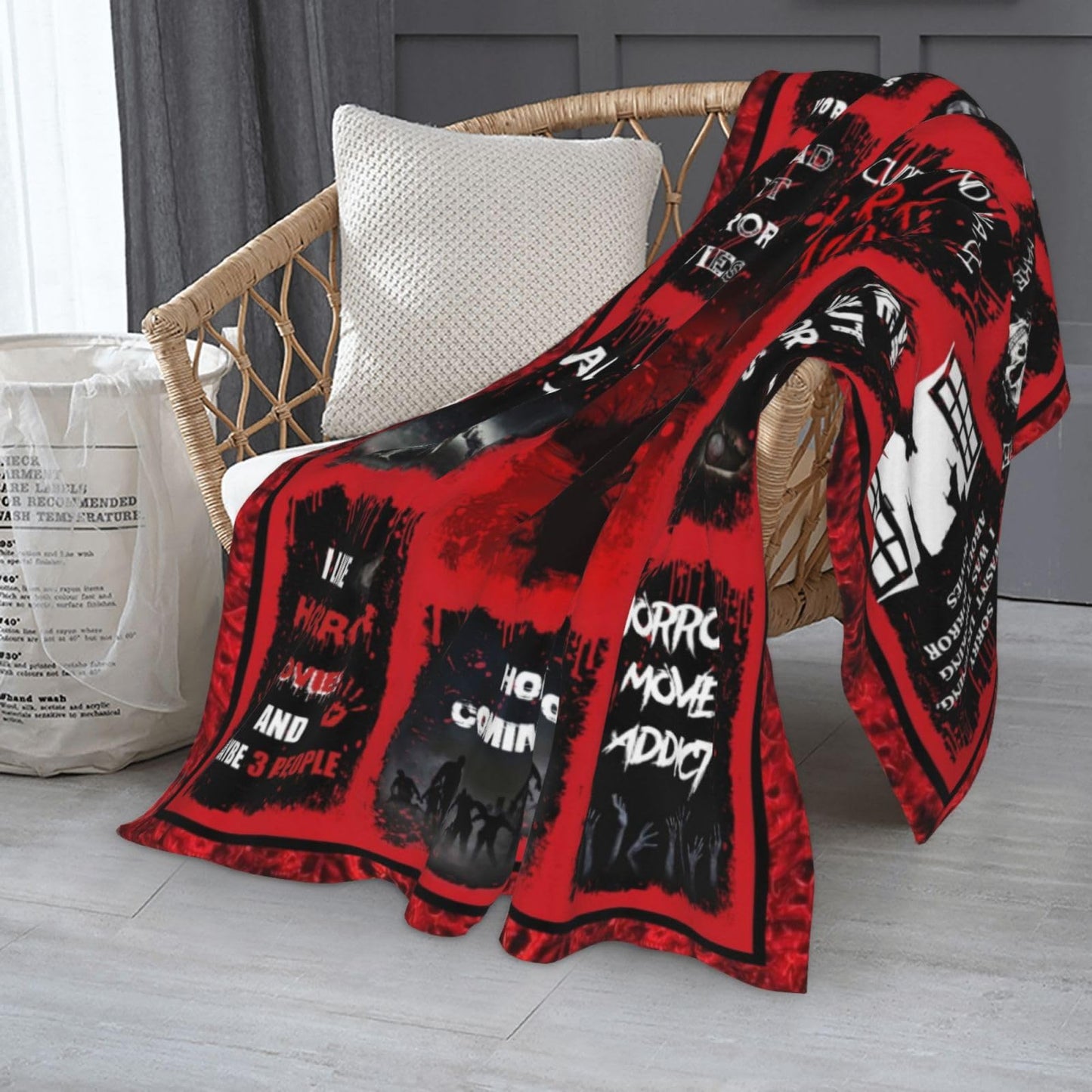 Whasnrt Horror Movie Gift Blanket 60"X50", Halloween Throw