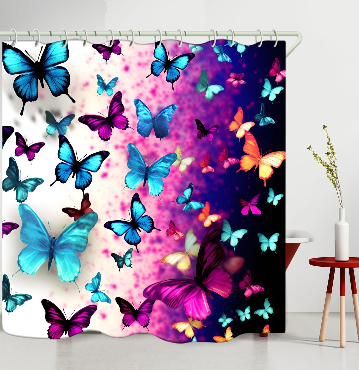 WODEJIAFANG Polyester Bath Blind Set Hooks & Liners in Bath Room Shower Curtains Sets for Bathroom Accessories,African Girls 3D Printed Beautiful Wide Fabric Toilet Curtain for Bathtub 72X72 inches