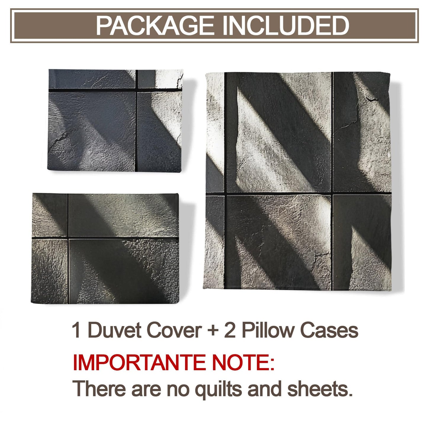 PAISUOQ Geometric Duvet Cover Full Size, Black Squares Bedding, 3 Piece, Soft Microfiber Patterned Comforter Cover with Zipper Ties & 2 Pillowcase, Modern Geometric Bedroom Decor & Gifts