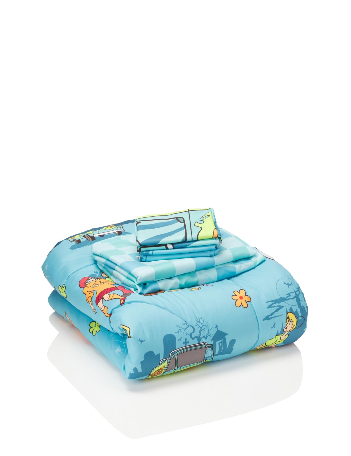 Franco Scooby Doo Scoobtober Bedding 7 Piece Super Soft Reversible Comforter and Sheet Set with Sham, Full, (Officially Licensed Product)