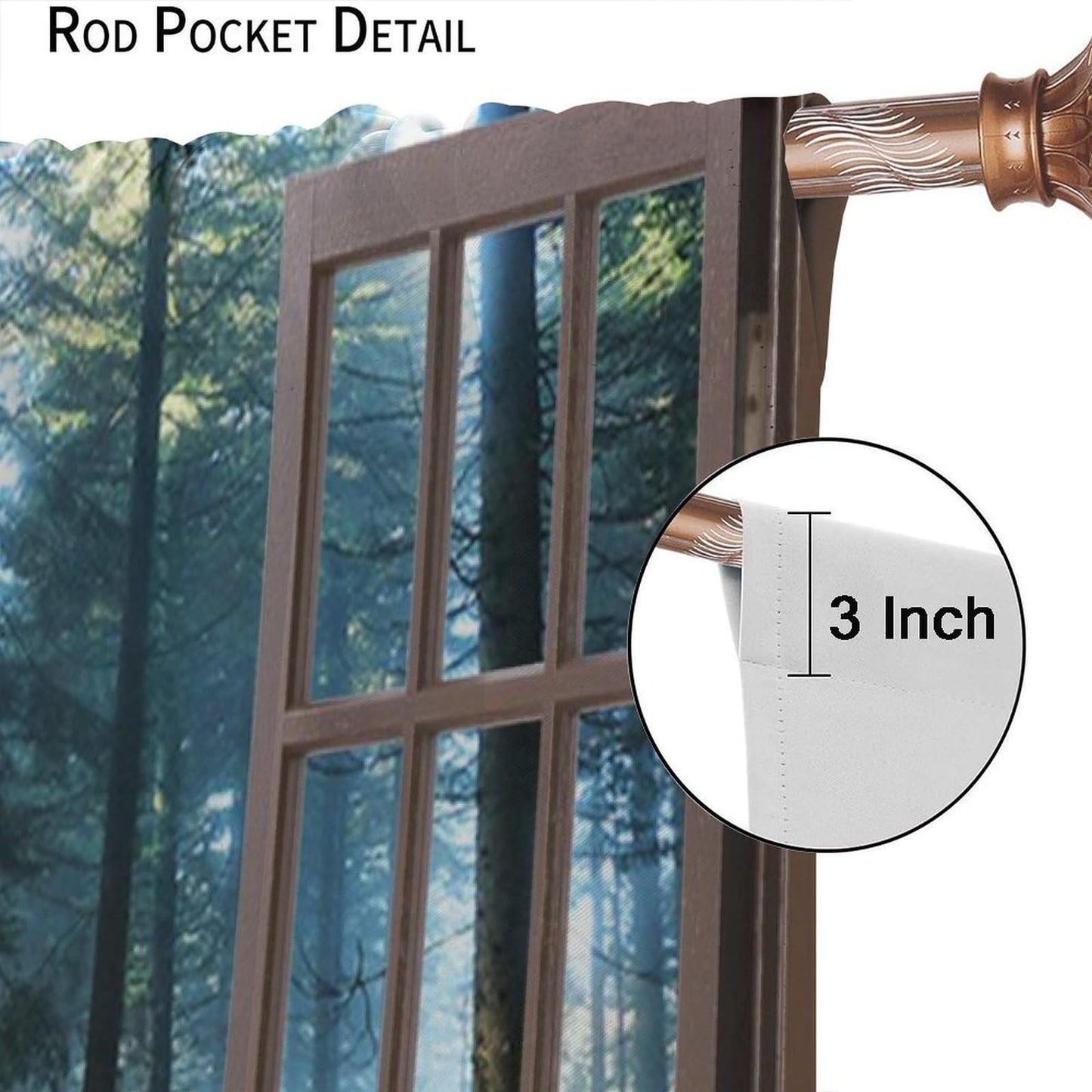 YCness Forest Curtains Waterfall Spring Landscape Art Printed Blackout Window Drapes for Bedroom Living Room Decor Fabric Set 2 Panel 42x45 Inch 80% Shading Rate