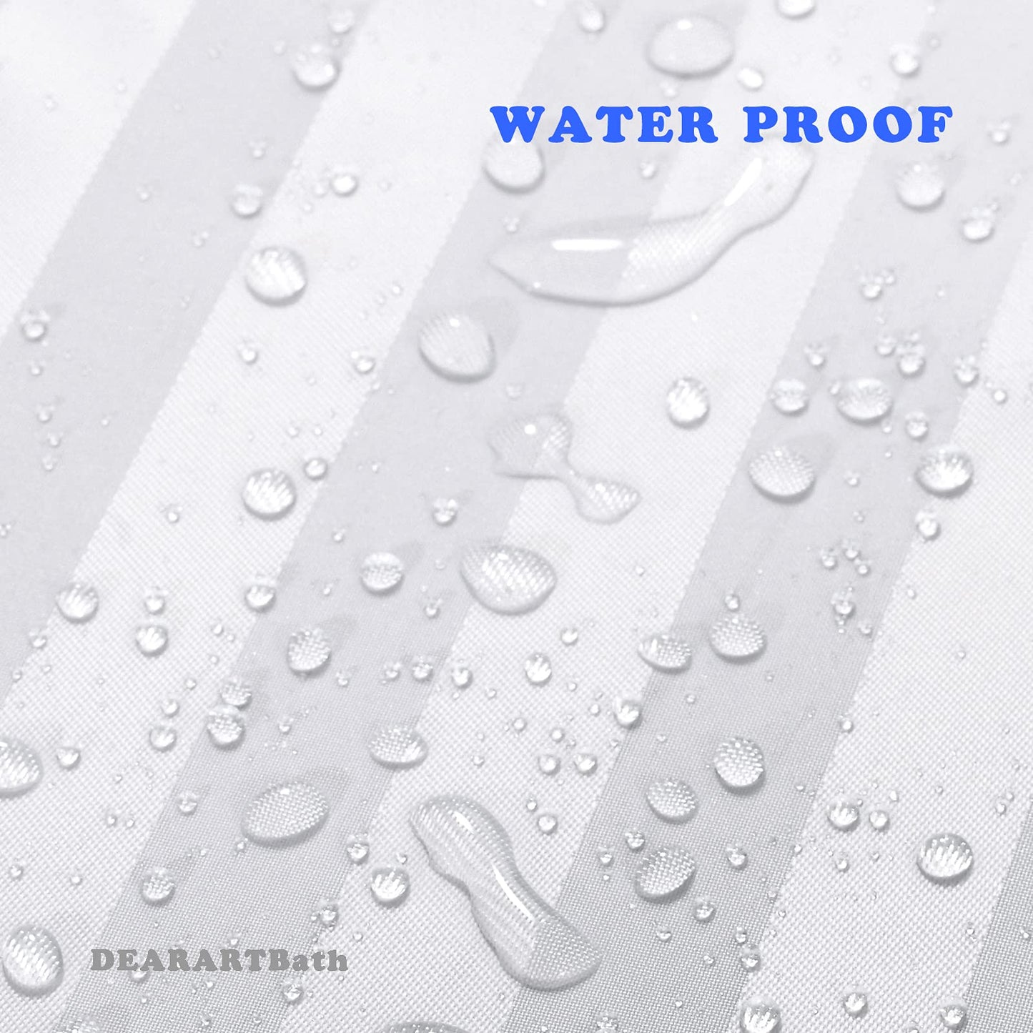 DEARARTBath Bright White Shower Curtain Liner 72'' × 72''inch Thicken Cloth Shower Curtains with Grommet and Hooks, Quick Dry Waterproof Washable Easy Care