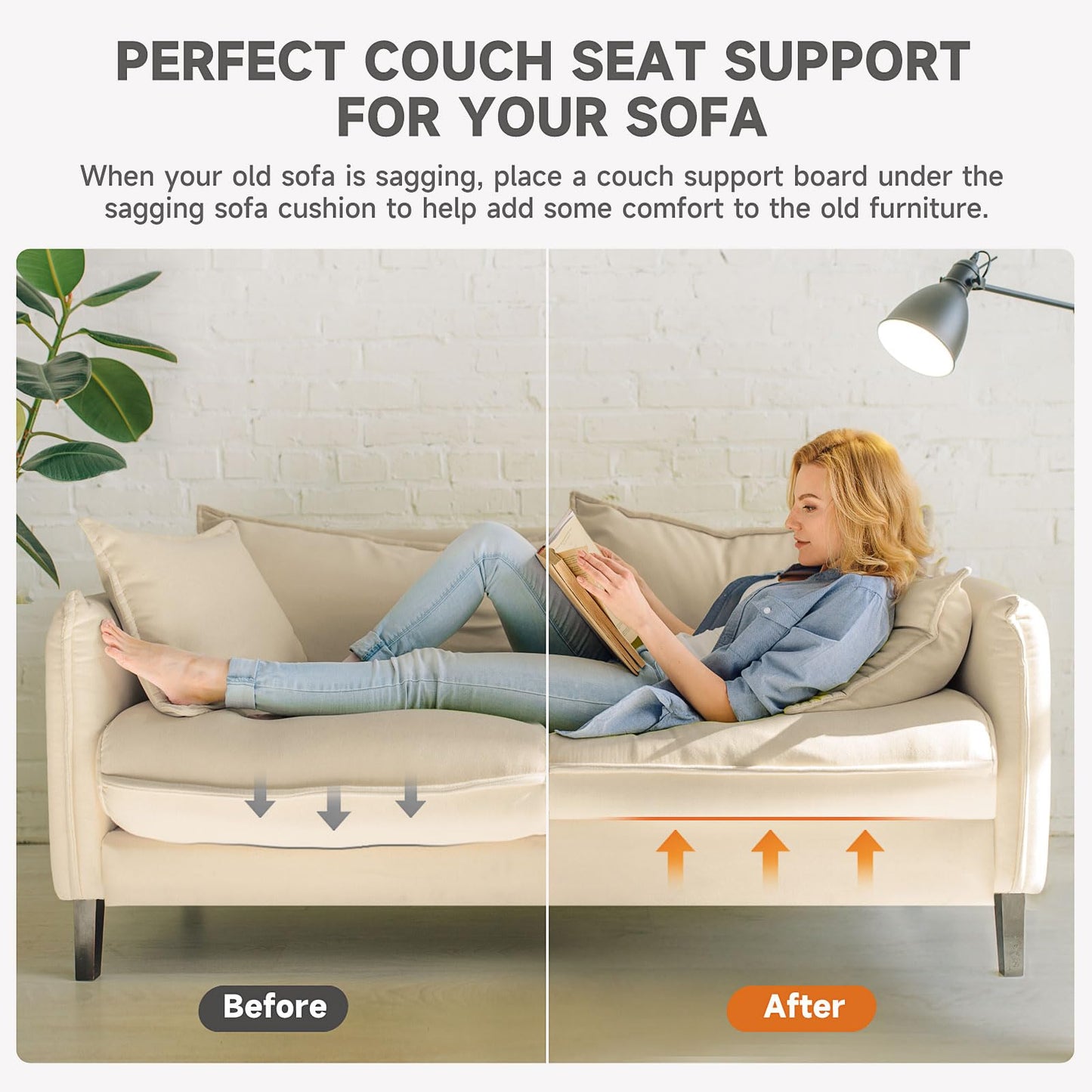 Langierspur 20"x20"Couch Cushion Support for Sagging Seat, Trapezoid 40D Density Foam Couch,Sofa Cushion Support Replacement for Furniture Sagging, Blue (2PCS)