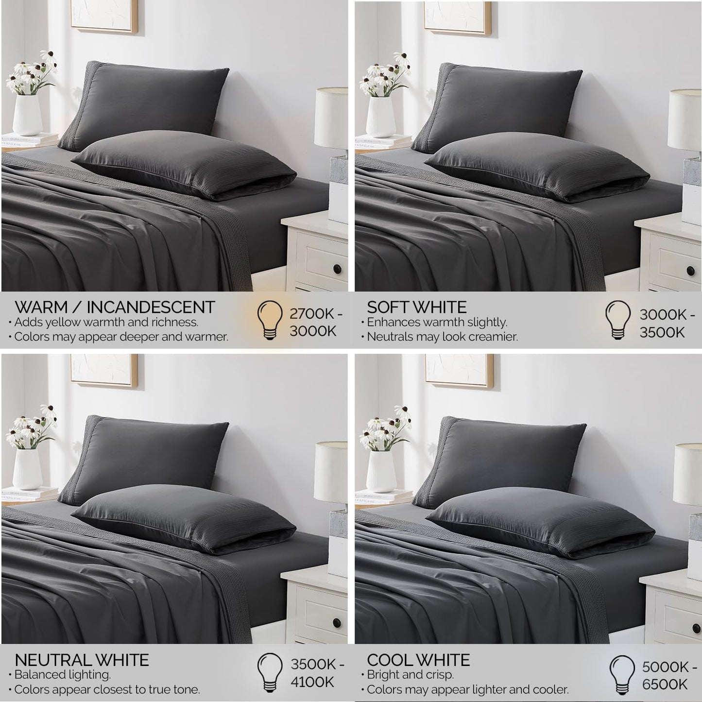 Southshore Fine Living, Inc. Queen Bed Sheets deep Pocket Set with 21" Deep Queen Fitted Sheet, Pillow Cases Standard Set of 2 | Hotel Luxury Quality | Easy Care Microfiber Sheets | Slate