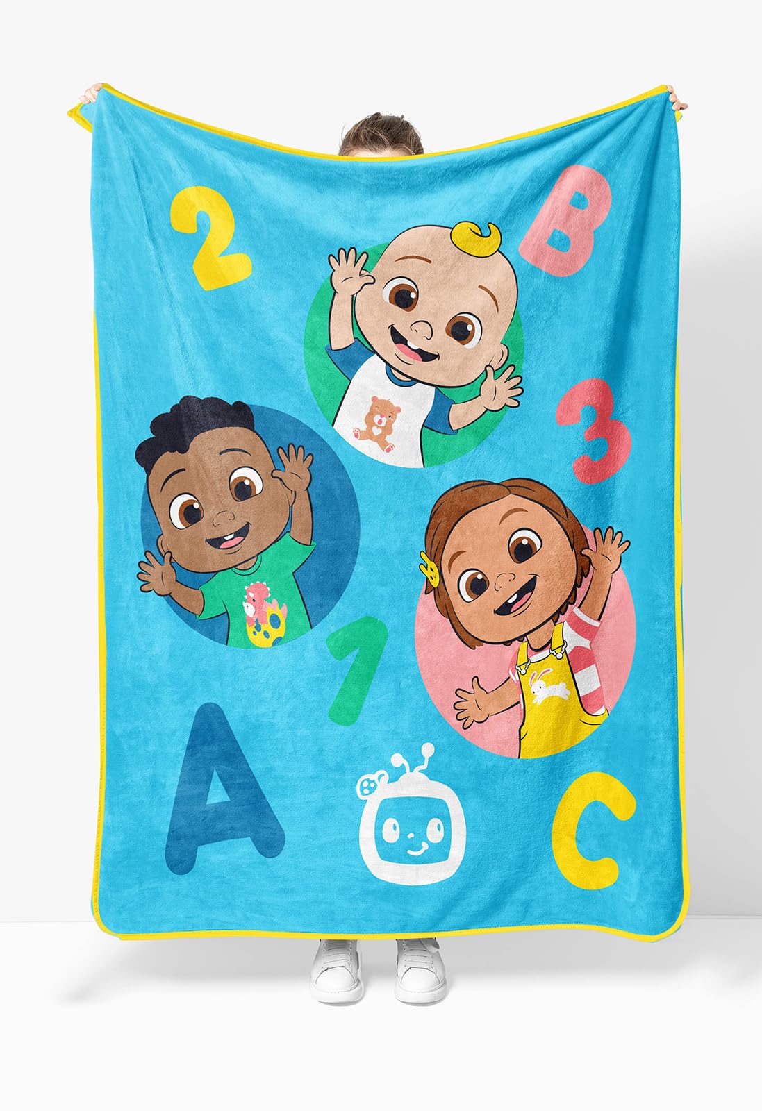 Sunny Side Up CoComelon Plush Throw Blanket - Measures 46 x 60 Inches - Super Soft & Cozy Fleece Kids Bedding