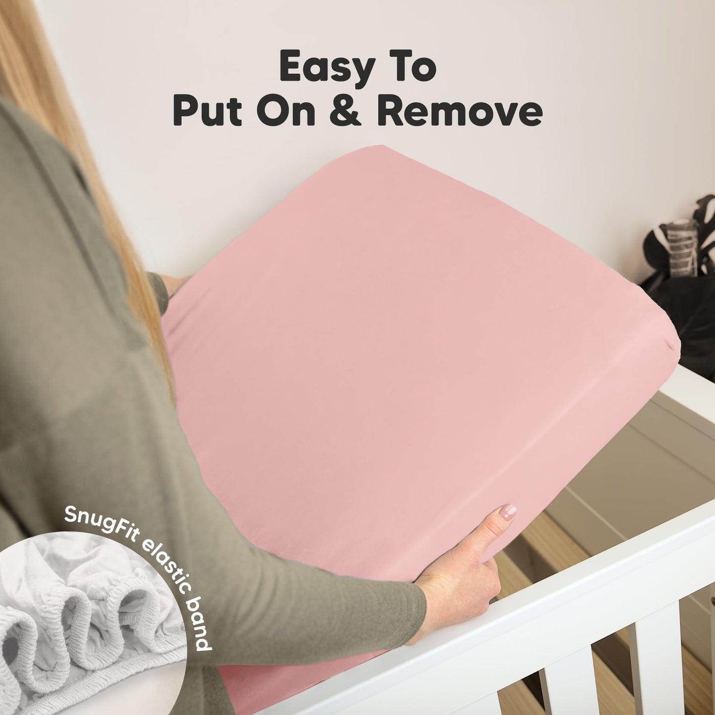 KeaBabies 2-Pack Organic Cotton Crib Sheets for Boys, Girls - 52x28 Fitted Crib Mattress Sheet Neutral, Breathable Cover for Baby Bed Set, Toddler Mattress, Soft & Cute Prints (Rose)