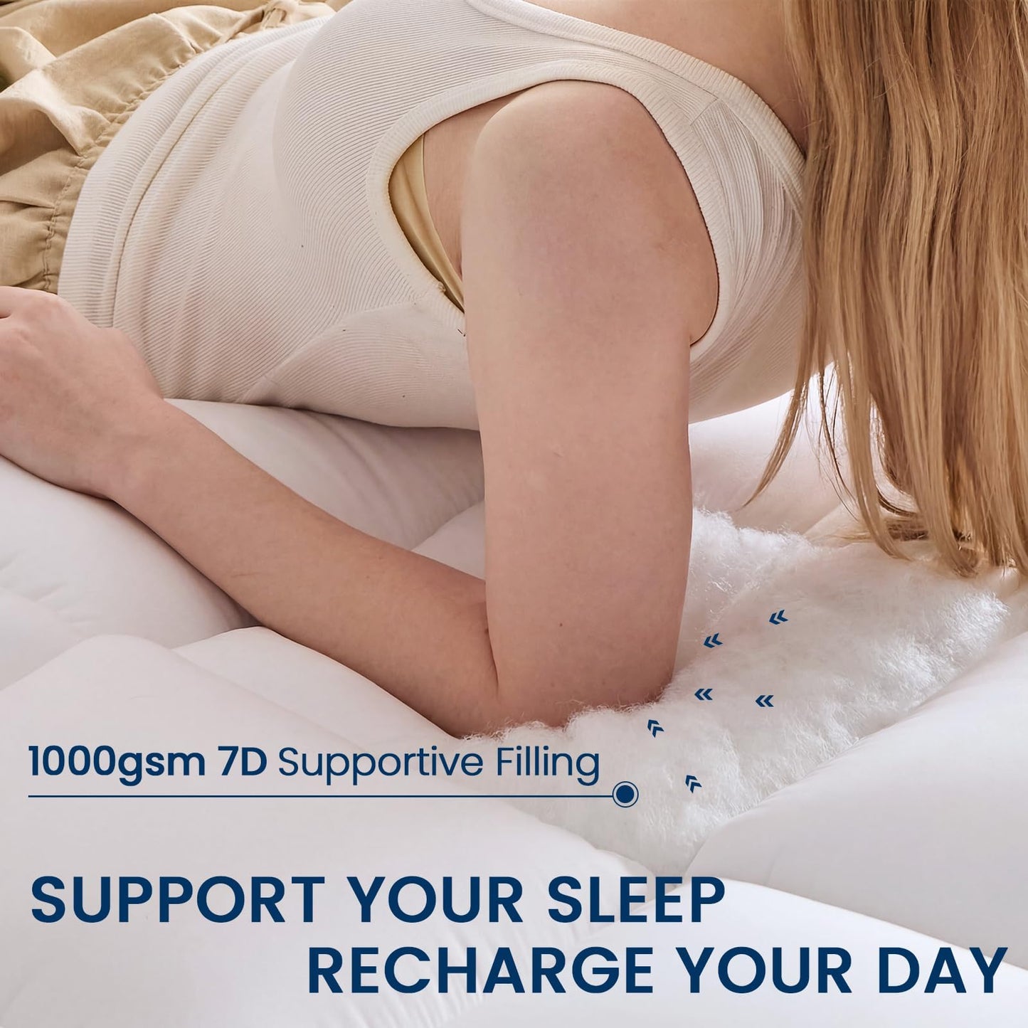 YUGYVOB Queen Size Mattress Topper Extra Thick, Cooling, and Breathable Mattress Pad 8-21" Deep Pocket Soft Down Alternative Fill
