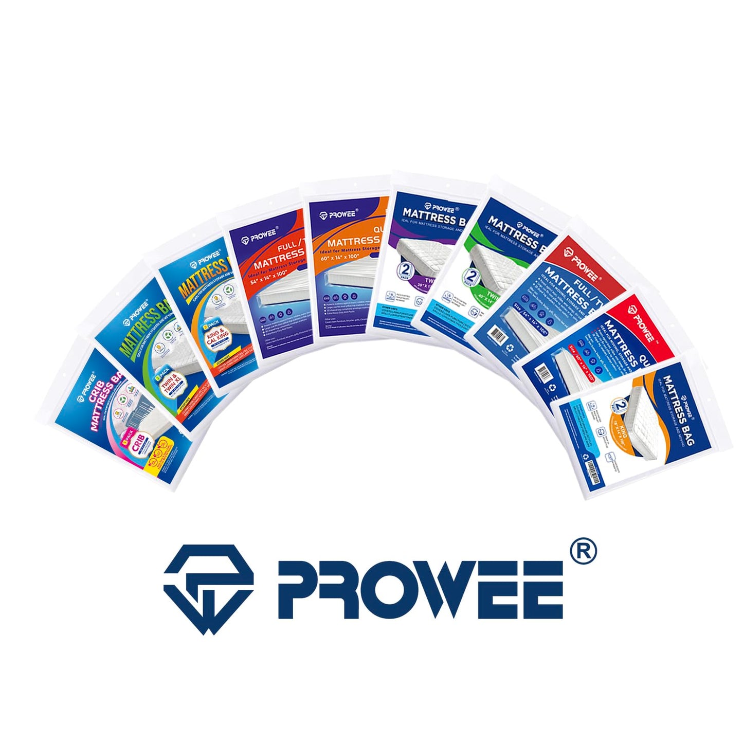 PROWEE 2 PK Twin XL/Twin Mattress Bags for Moving, Waterproof Mattress Cover for Disposal and Storage