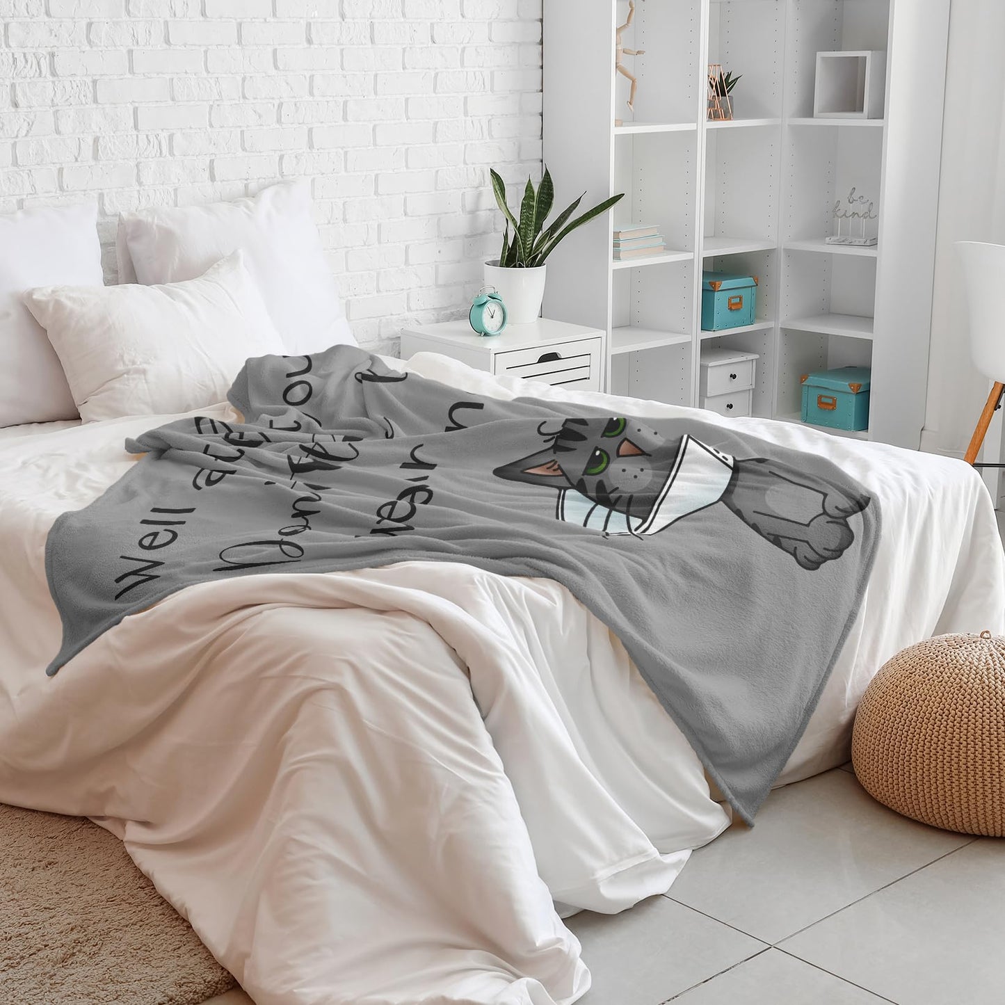 Get Well Gifts for Women/Men After Surgery, Sympathy Gift, Get Well Soon Blanket 50"X60", Feel Better/Surgery Recovery Gifts for Women, After Surgery Gifts, at Least You Dont Have To Wear A Cone Throw