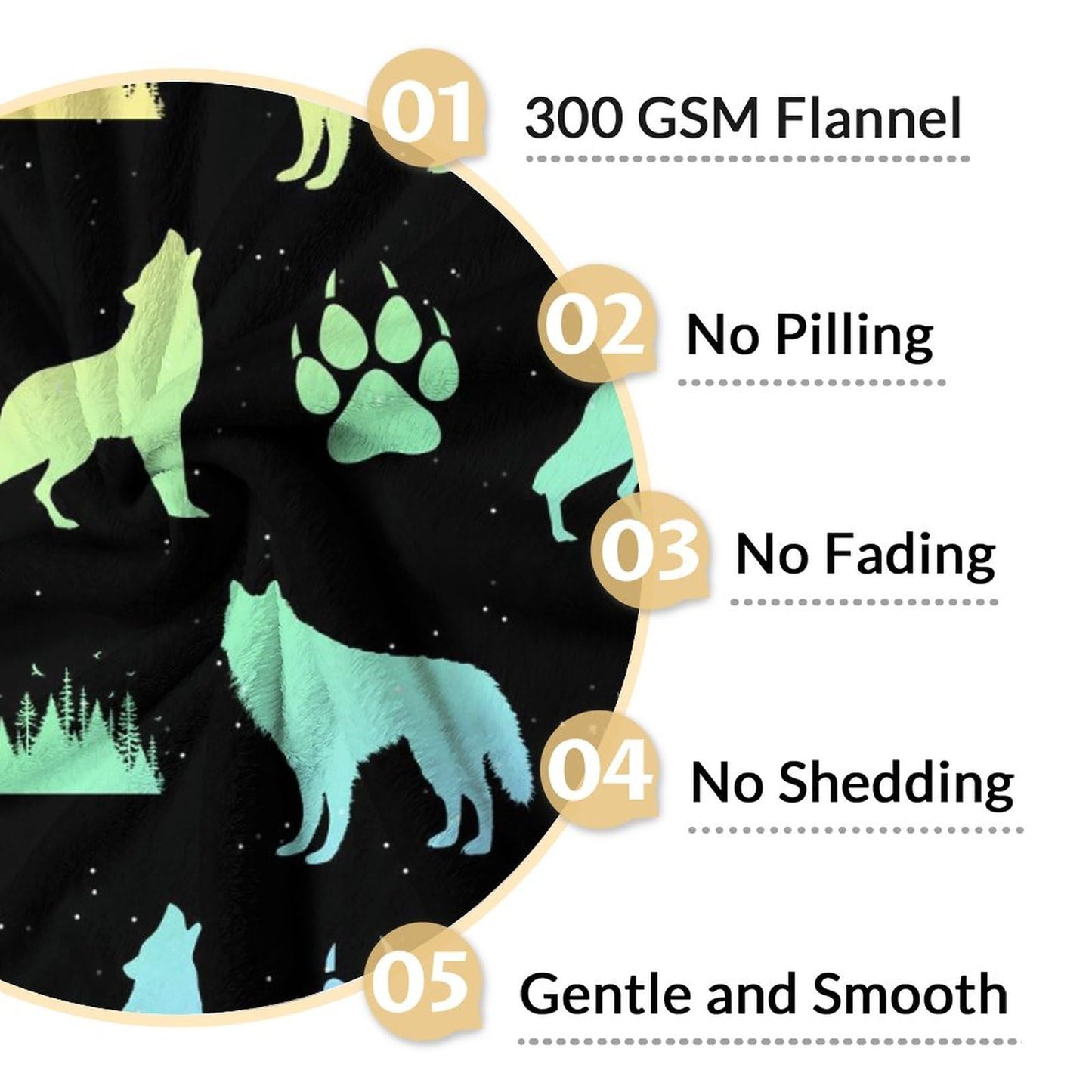 Wolf Blanket Gifts - 40"x50" Cute Throw Blanket for Adults Kids - Rainbow Soft Plush Throws for Couch & Travel