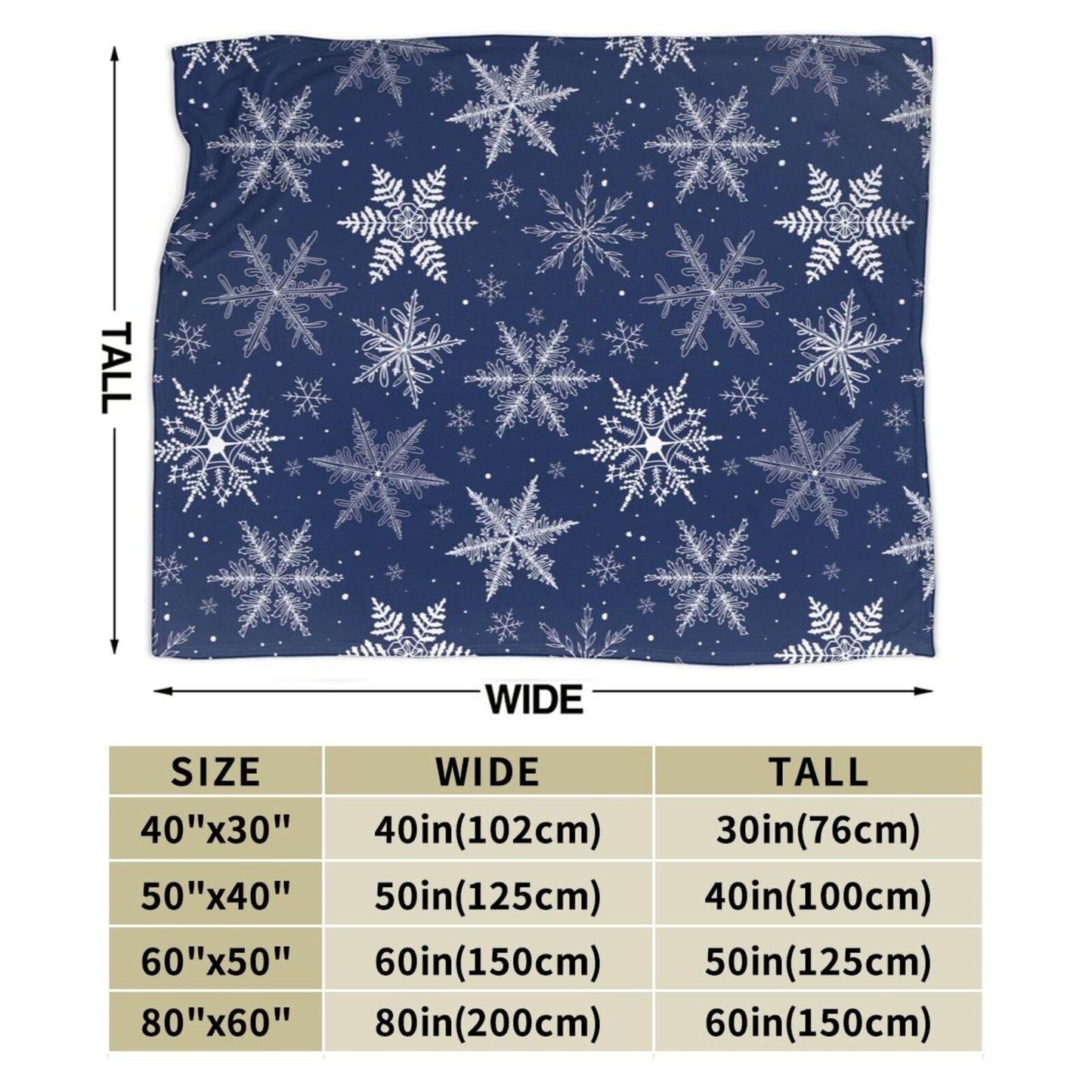 Gbuzozie Winter Snowflakes Blue Fleece Blanket Lightweight Ultra-Soft Christmas Throw Blanket for Sofa Couch Bed Camping Travel - Super Soft Cozy Microfiber Blanket 60"X50"