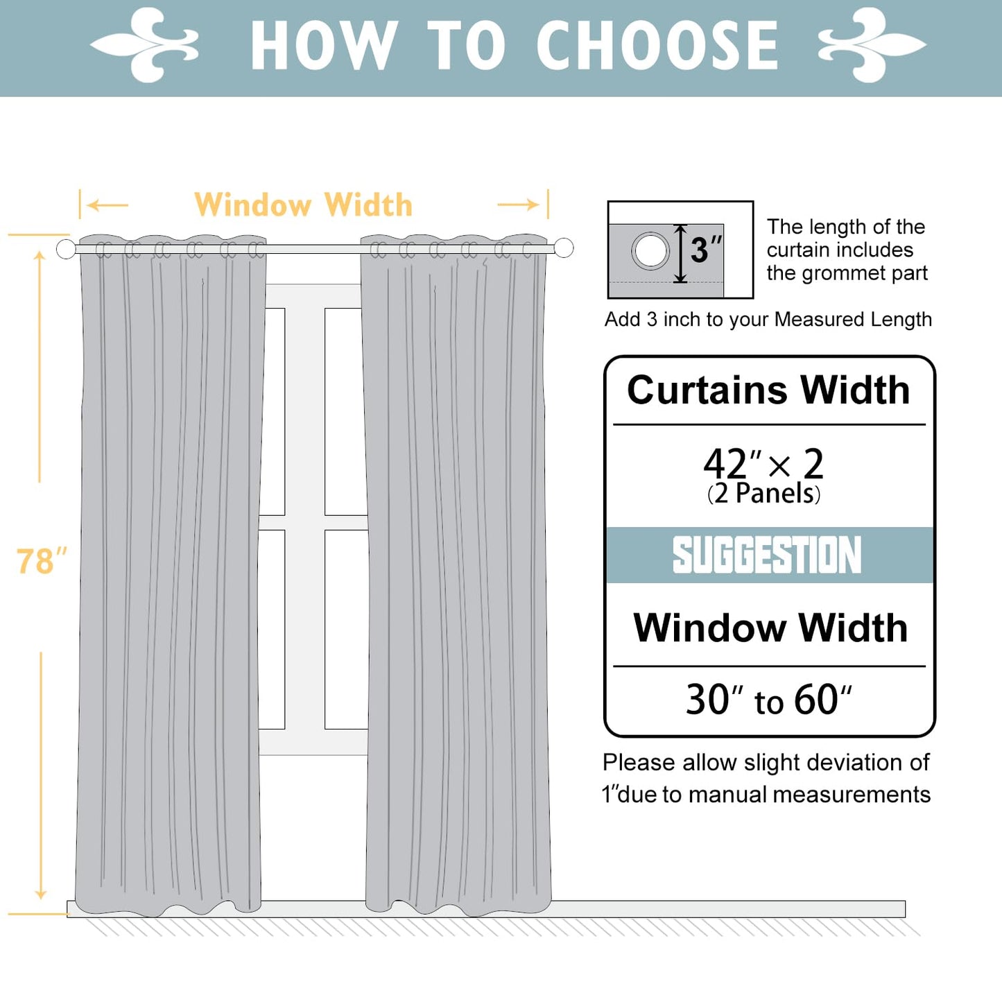 ChrisDowa Blackout Curtains for Bedroom and Living Room 78 Inches Long