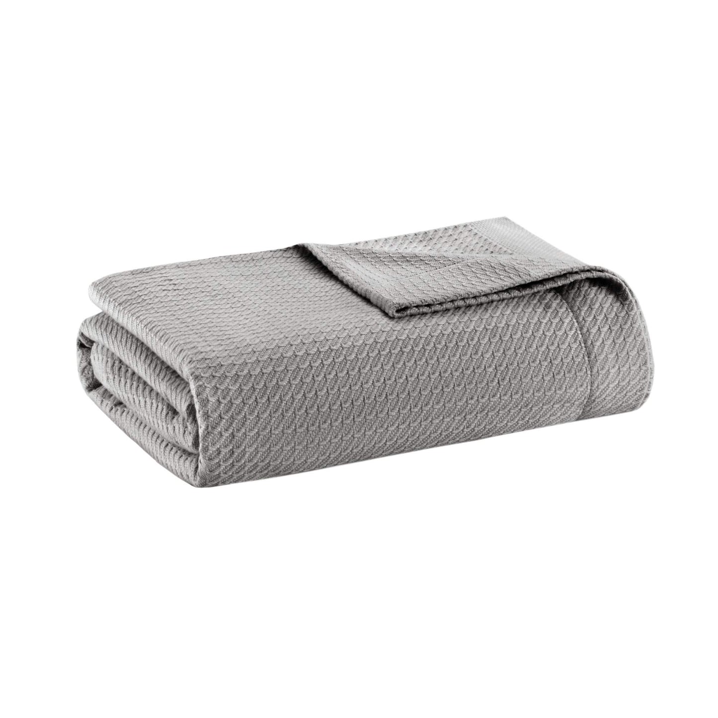 Madison Park 100% Egyptian Cotton Lightweight Summer Blanket, Breathable Waffle Knit Design, Soft Cozy All-Season Throw for Bed, Couch or Sofa, Grey King Size (108"x90")