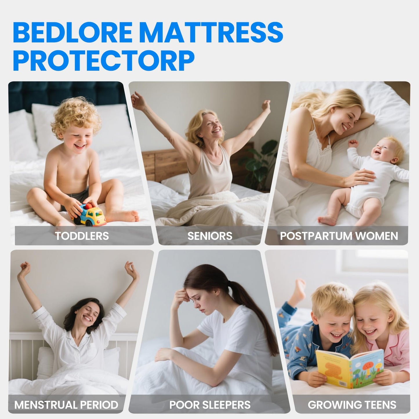 Waterproof Mattress Protector,Full Mattress Protector Fitted Up to 16" Deep Pocket, Soft Breathable Bed Mattress Cover for Bedroom,Doom Room Machine Washable,(Khaki)