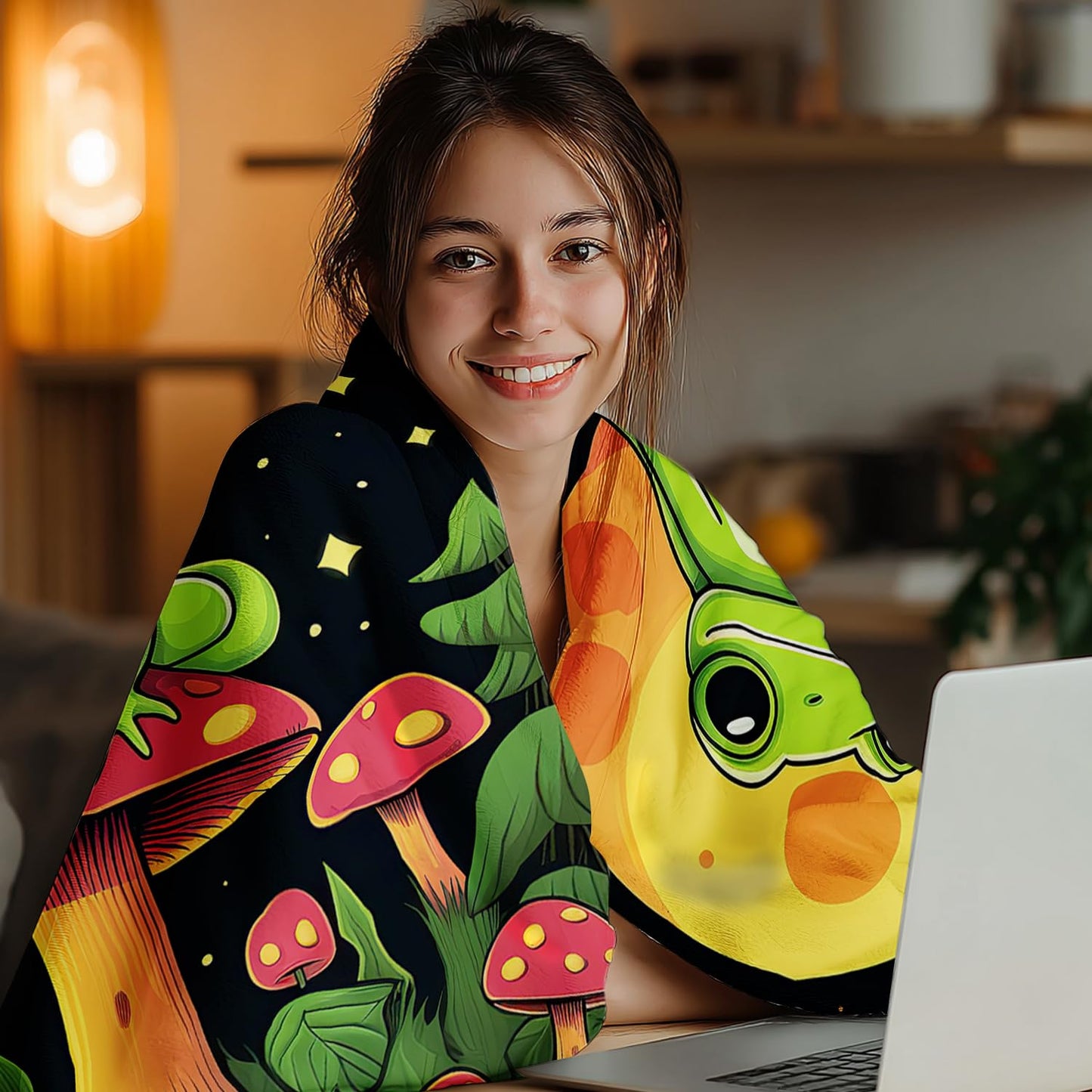 Frog Blanket Frog Fleece Throw Blanket Super Soft Fuzzy Plush Cozy Warm Frogs Decor Bedding Blankets Gift for Boys Girls Men Women Kids & Adult 50"X40"