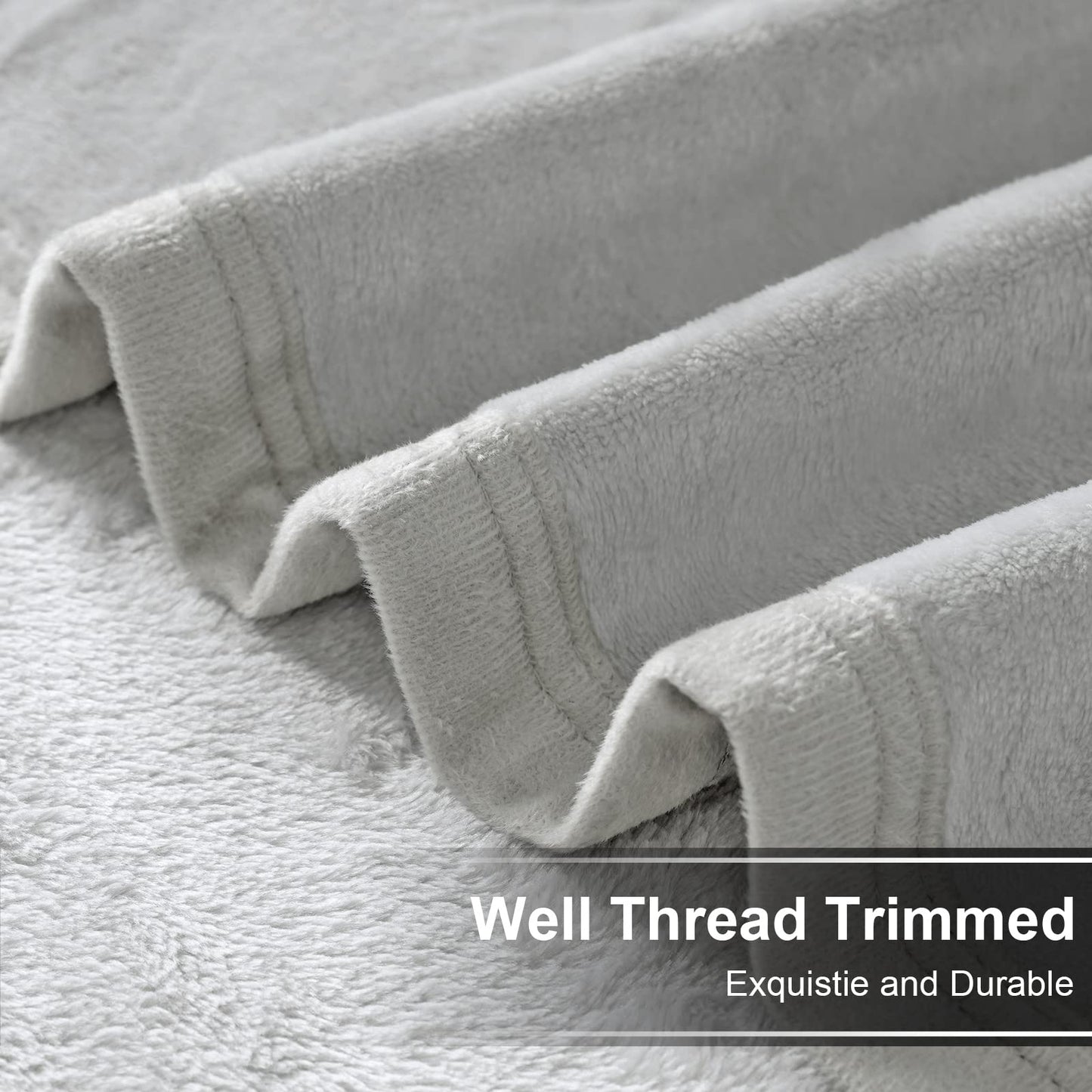 EASELAND Soft King Size Blanket All Season Warm Microplush Lightweight Thermal Fleece Blankets for Couch Bed Sofa,90x108 Inches,Silver Gray