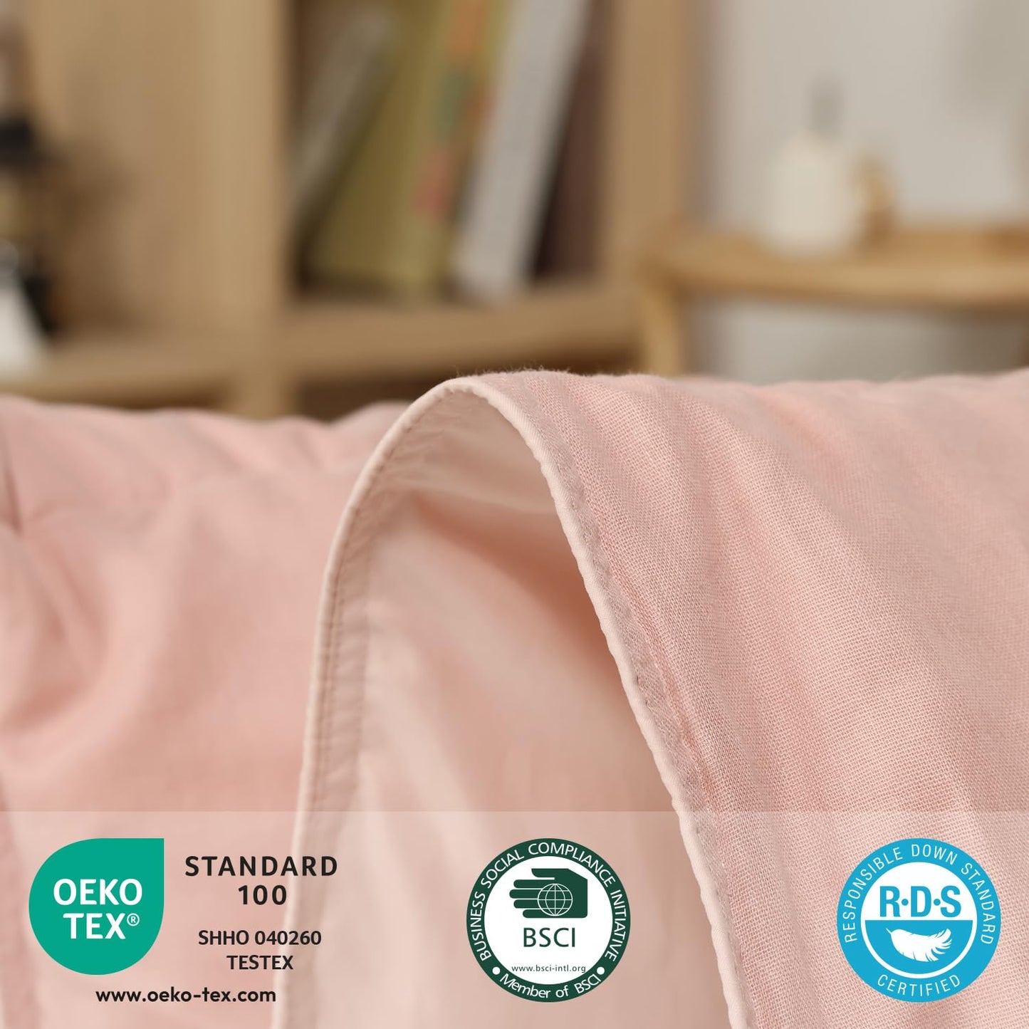 zzlamb Muslin Toddler Down Comforter Baby Down Blanket, Lightweight Crib Quilt All Season Duvet Insert, Soft & Breathable 100% Cotton Muslin Cover for One Side Machine Washable, Cherry Pink 41x48in