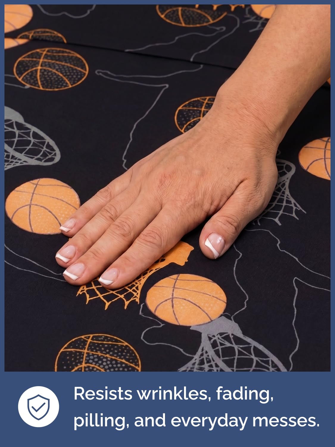 CGK Unlimited Kids Halloween Hoops Twin 3 Piece Sheet Set - Boys, Girls, Teens, Toddler - Easy Fit Deep Pockets - Soft, Cooling & Breathable Sheets - Cute, Cozy, Fade & Wrinkle Free - Machine Washable