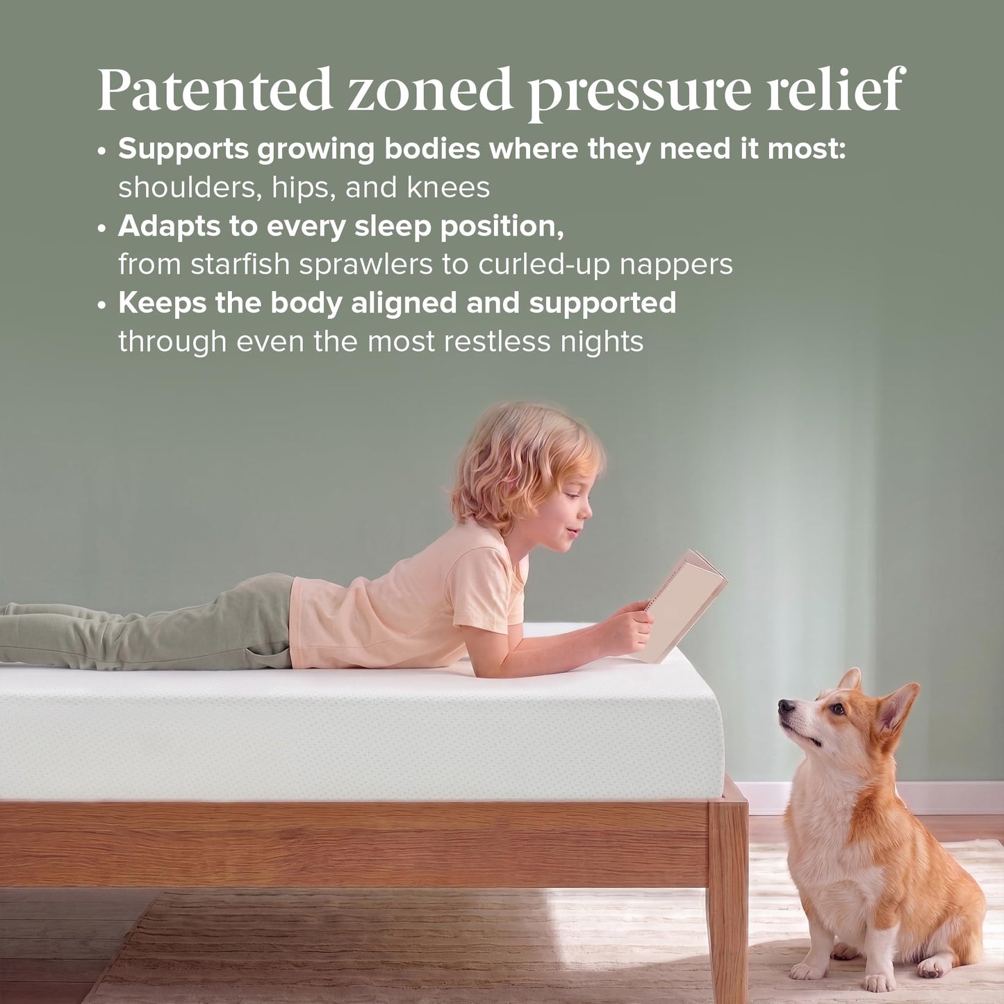 Zinus Green Tea Memory Foam Mattress 6 Inch, Pressure-Relieving Comfort & Full-Body Support, Naturally Fresh, Medium Firm Feel, CertiPUR-US & Oeko-TEX Certified Safe Materials, Twin