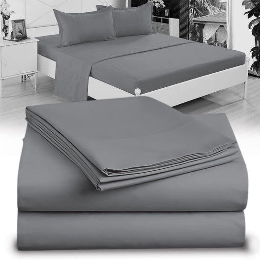 Twin XL 100% Microfiber Double Brushed Sheet Set - Extra-Soft & Wrinkle-Free - 15" Deep Pockets, 39" x 80" - Ideal for Dorms, Hospitals & Split King Beds - 3 PC Set (Twin XL, Gray)