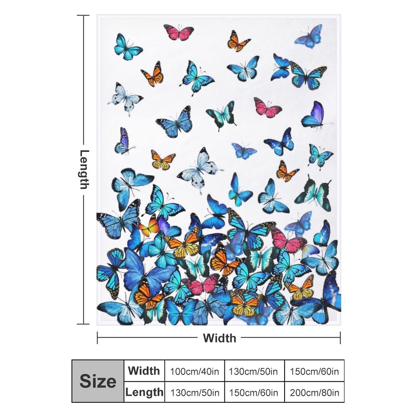 Butterfly Blanket Beautiful Butterfly Throw Blanket Ultra Soft Blankets Lightweight Cozy for Bed Couch Sofa 50"x40"
