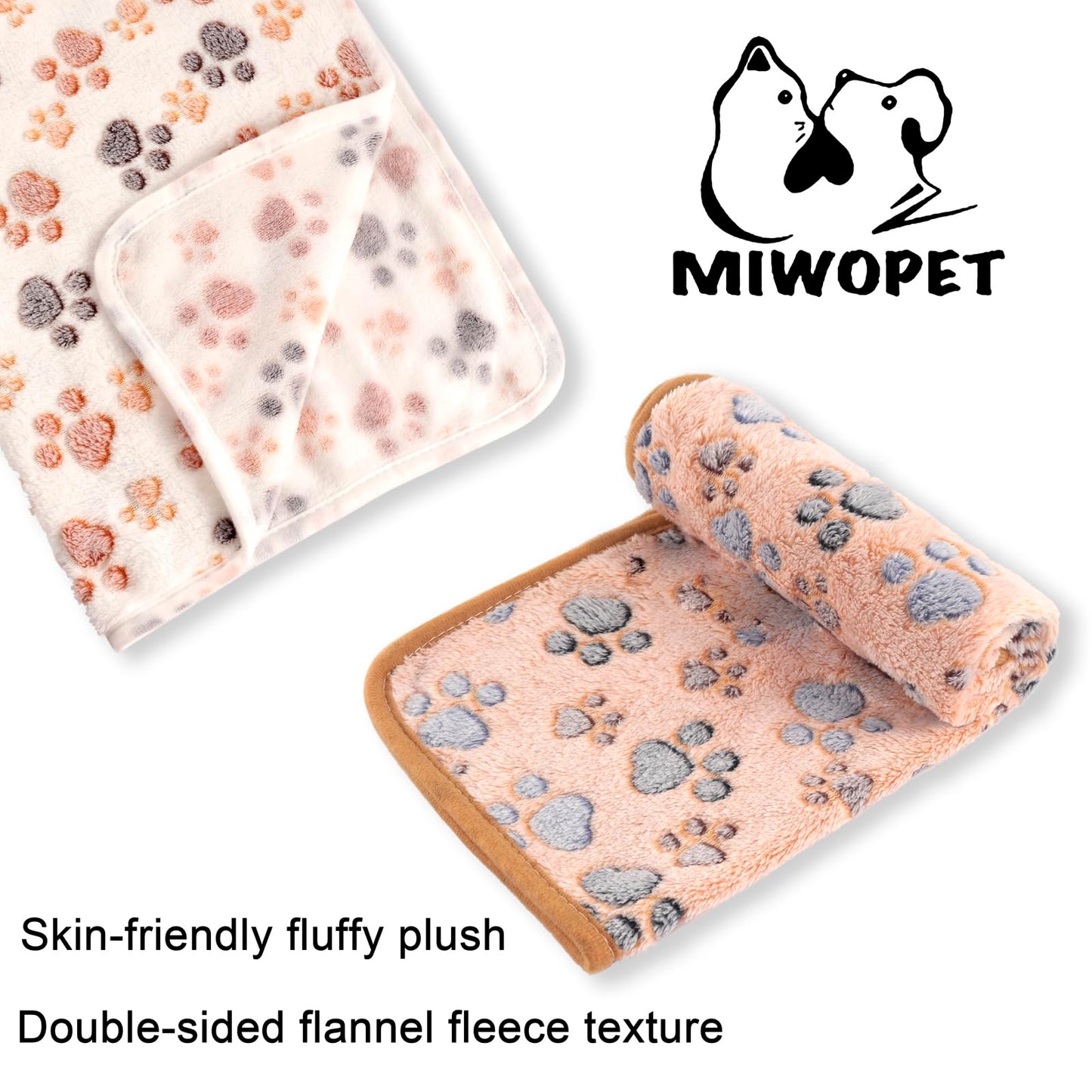 MIWOPET 3 Pack Cat and Dog Blanket Soft & Warm Fleece Flannel Sleep Mat, Great Pet Throw for Puppy, Kitten,Cats,Small, Medium & Large Dogs (Medium 30" x 20")