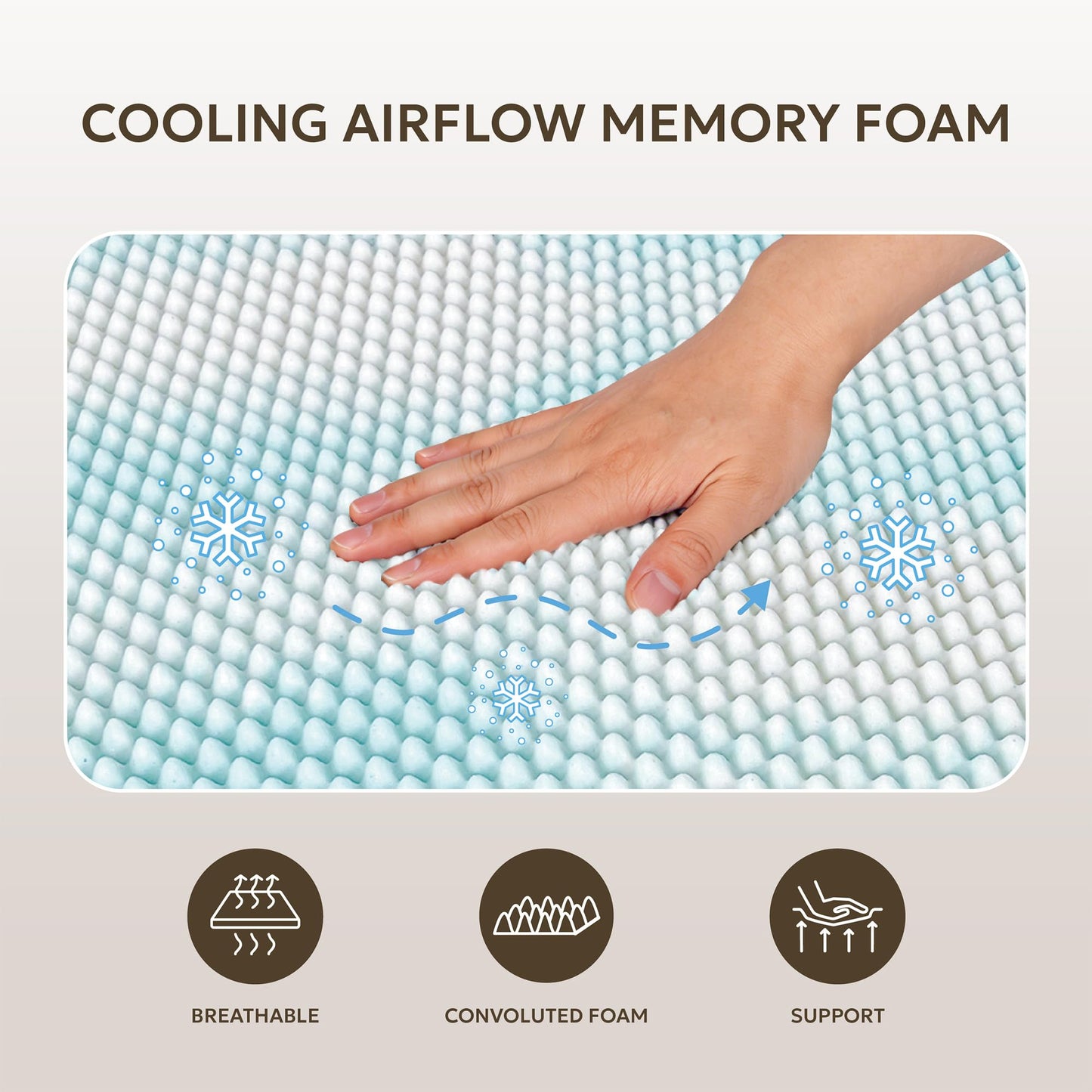 BALLAD 3 Inch Egg Crate Memory Foam Mattress Topper for Back Pain Relief, Soft Mattress Pad, Bed Topper with Cooling Cover, Non-Slip, CertiPUR-US & Oeko-Tex Certified (Twin)