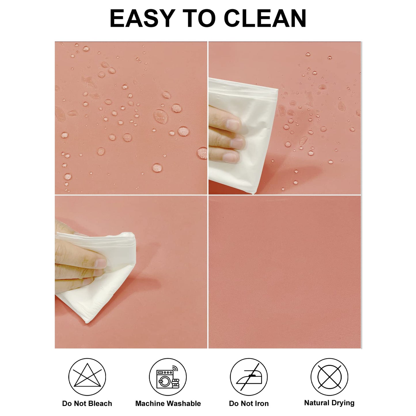 Fokitut 2 Pack Waterproof Square Tablecloth, 90x90 Inch, Stain Resistant and Wrinkle Polyester Table Cloth, Fabric Table Cover for Kitchen Dining, Wedding, Party, Holiday Dinner-Dusty Pink
