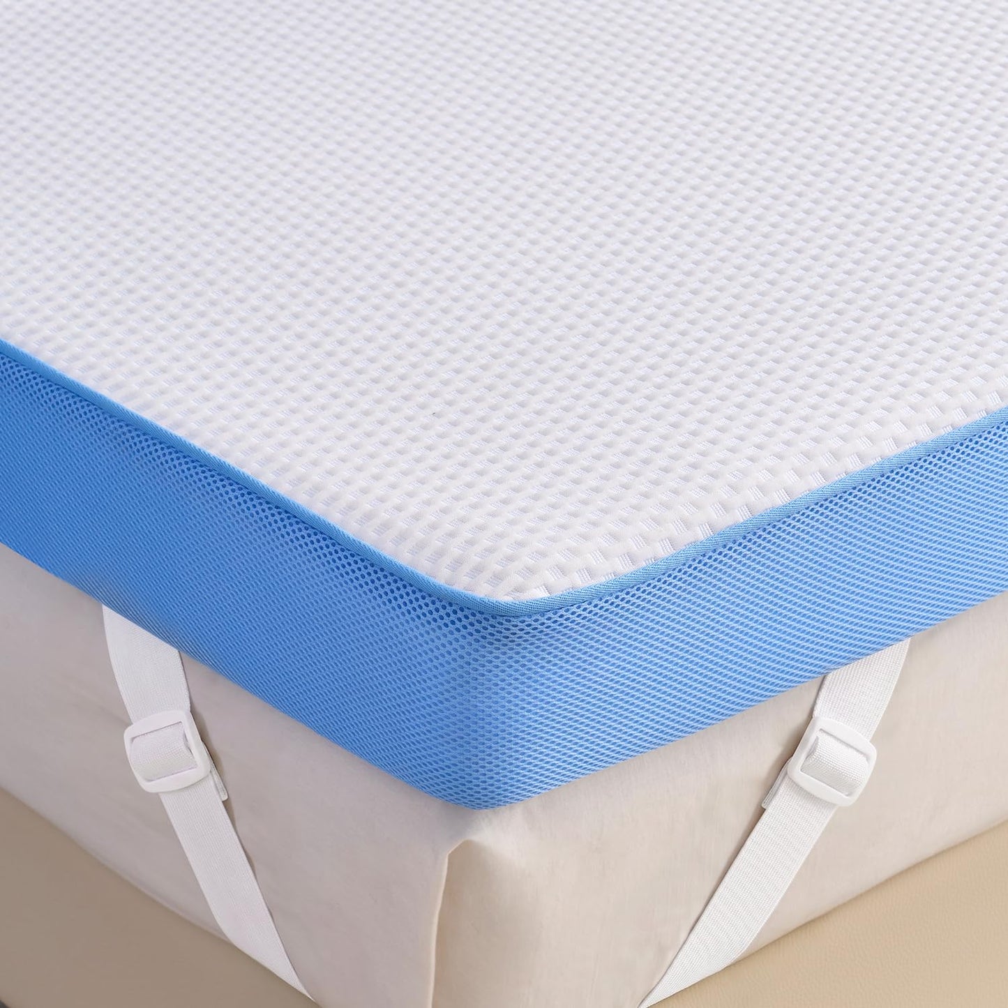 Grbsy Extra Firm Mattress Topper Queen Size, 3 Inch Firm High Density Memory Foam Bed Topper for Back Pain Relief, Gel Bamboo Charcoal Infused Cooling Mattress, CertiPUR-US Certified, Washable Cover