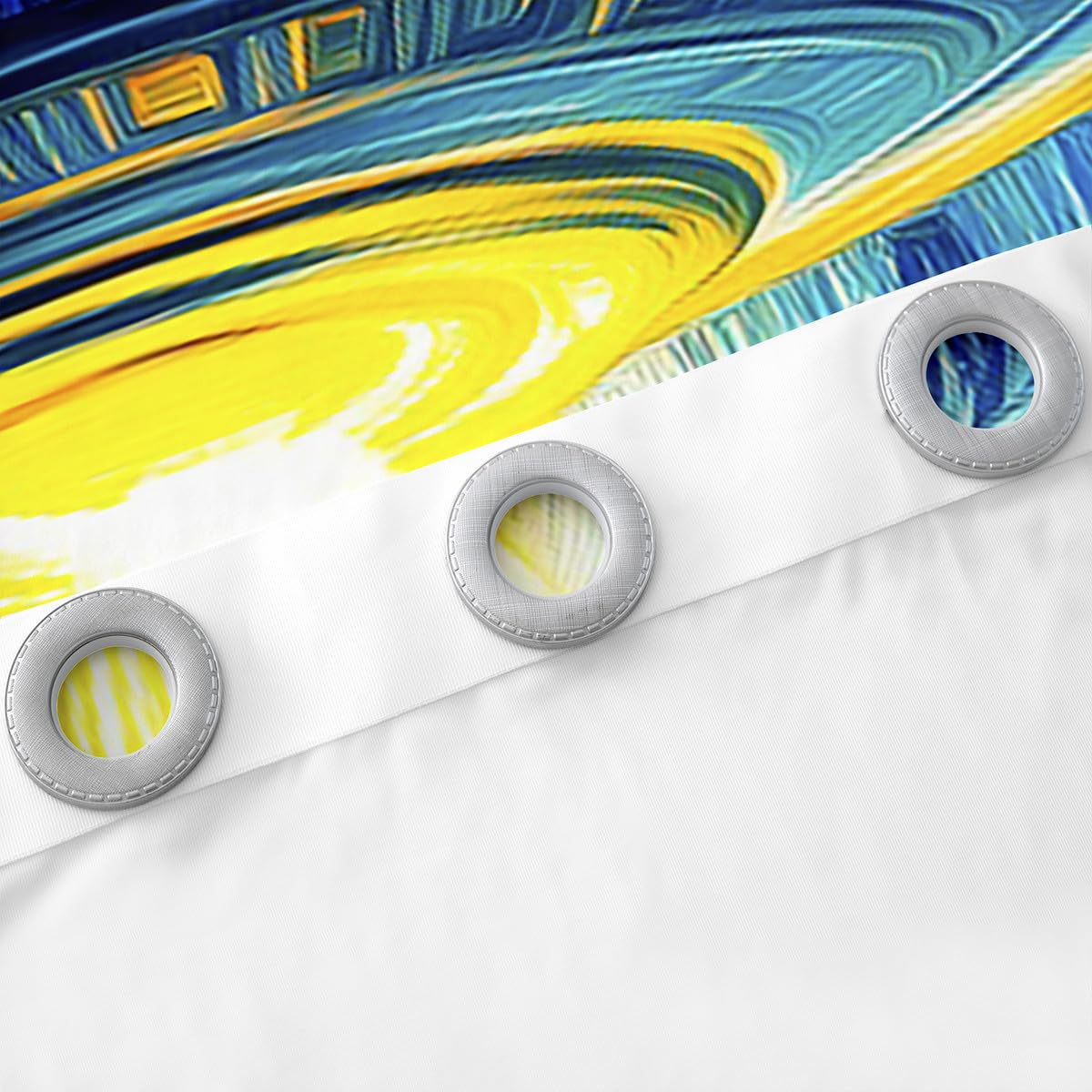 Feelyou Kids Spaceship Outer Space Curtains,Spaceship Window Curtains for Bedroom Living Room,Alien Spaceship Window Drapes,Oil Painting Art Blackout Curtains, 42W X 84L,2 Panels