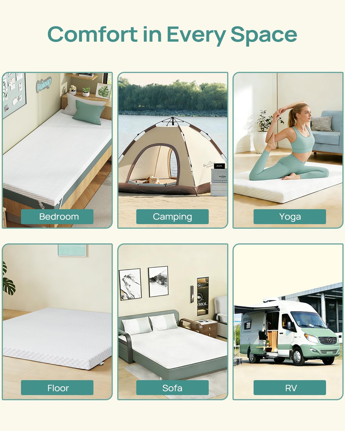 Releep 3 Inch Queen Gel High Density Mattress Topper, Cooling Firm Bed Topper for Pressure Relief, Orthopedic Support Mattress Topper with Non-Slip Washable Cover, CertiPUR-US Certified