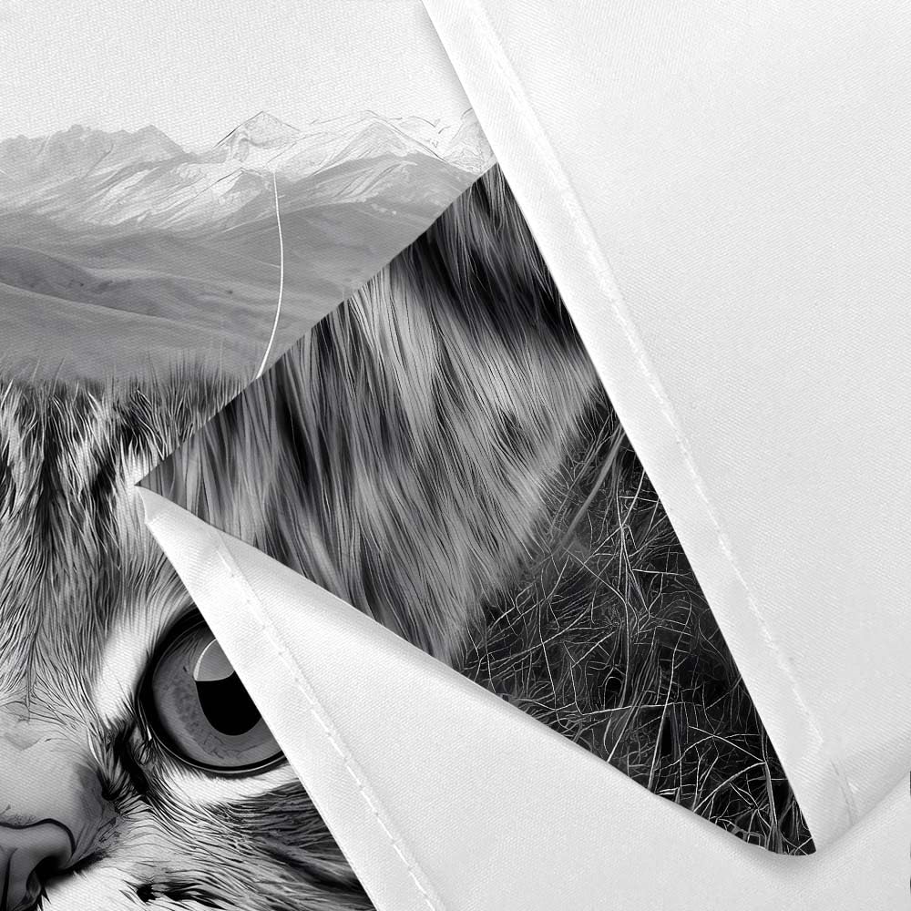 JAWO Funny Shower Curtain, Hilarious Selfie Cat Waterproof Bath Curtain, Modern Gray Country Scene Fun Cute Gray Cat UFO Bathroom Decor, 72X72 INCH with Hooks