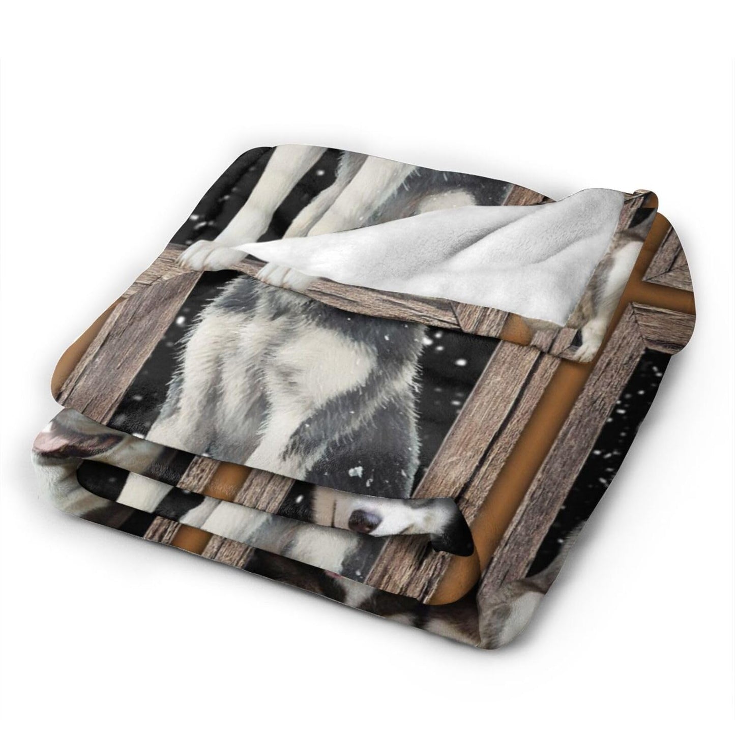 Siberian Husky Throw Blanket Funny Huskey Dogs Flannel Blankets Huskies Fuzzy Plush Super Soft Cozy Warm Decor Gifts for Boys Girls Kids Adults Men Women 40" x 50"
