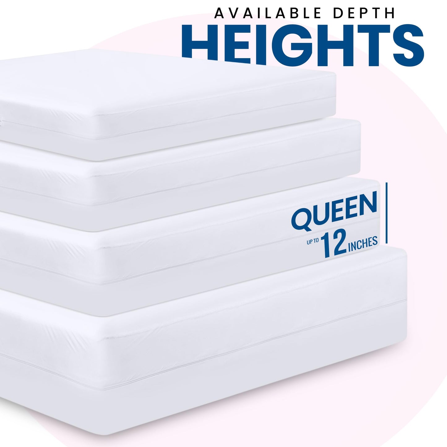 Utopia Bedding Premium Waterproof Bed Bug Mattress Cover (Pack of 2), Queen Zippered Mattress Protector, 12 Inches Deep, Dust Mite Proof 6-Sided Mattress Encasement for Bed
