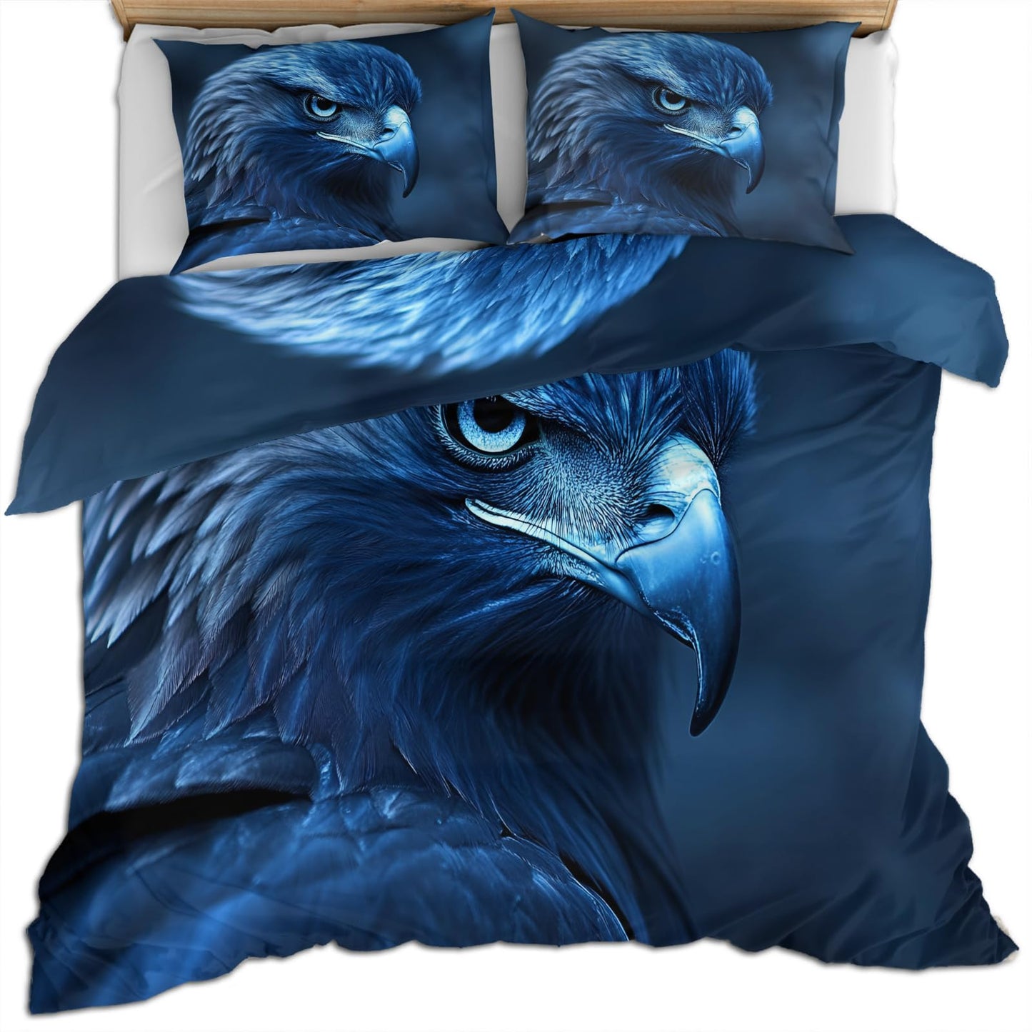 PAISUOQ Eagle Bedding Sets, Animal Eagle Duvet Cover Queen, Animals Comforter Cover with Zipper Ties, 3 Pieces with 2 Pillowcases, Home Decor & Gifts