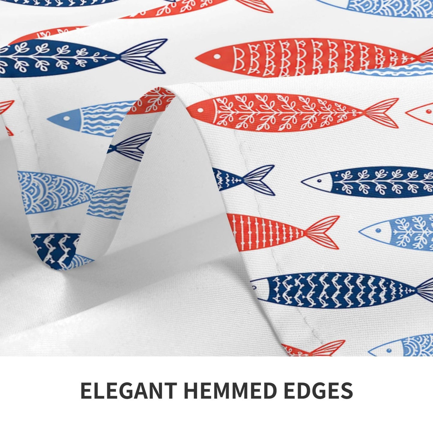 mutakin Fish Rectangle Tablecloth Washable Table Cloth 60x90 Inch Table Cover Waterproof for Decoration Kitchen Dining Room