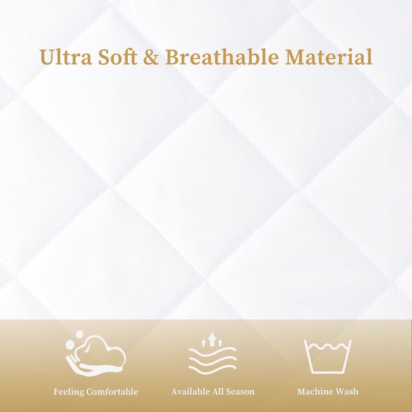 Safe and Sound Quilted Fitted Mattress Pad Cover, Waterproof Mattress Protector, Deep Pocket Elastic Fits Up to 18'', Breathable Soft Alternative Filling Mattress Pad California King