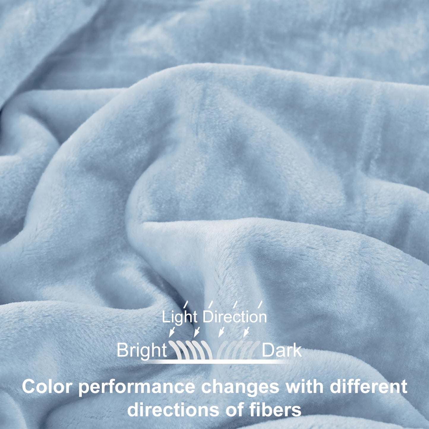JYK Premium Silky Flannel Fleece Blanket - Queen Size 79'' x 91'', 3.5 LB Lightweight and Fluffy Cozy Plush Microfiber Blanket for Couch, Sofa, Bedroom, Light Blue