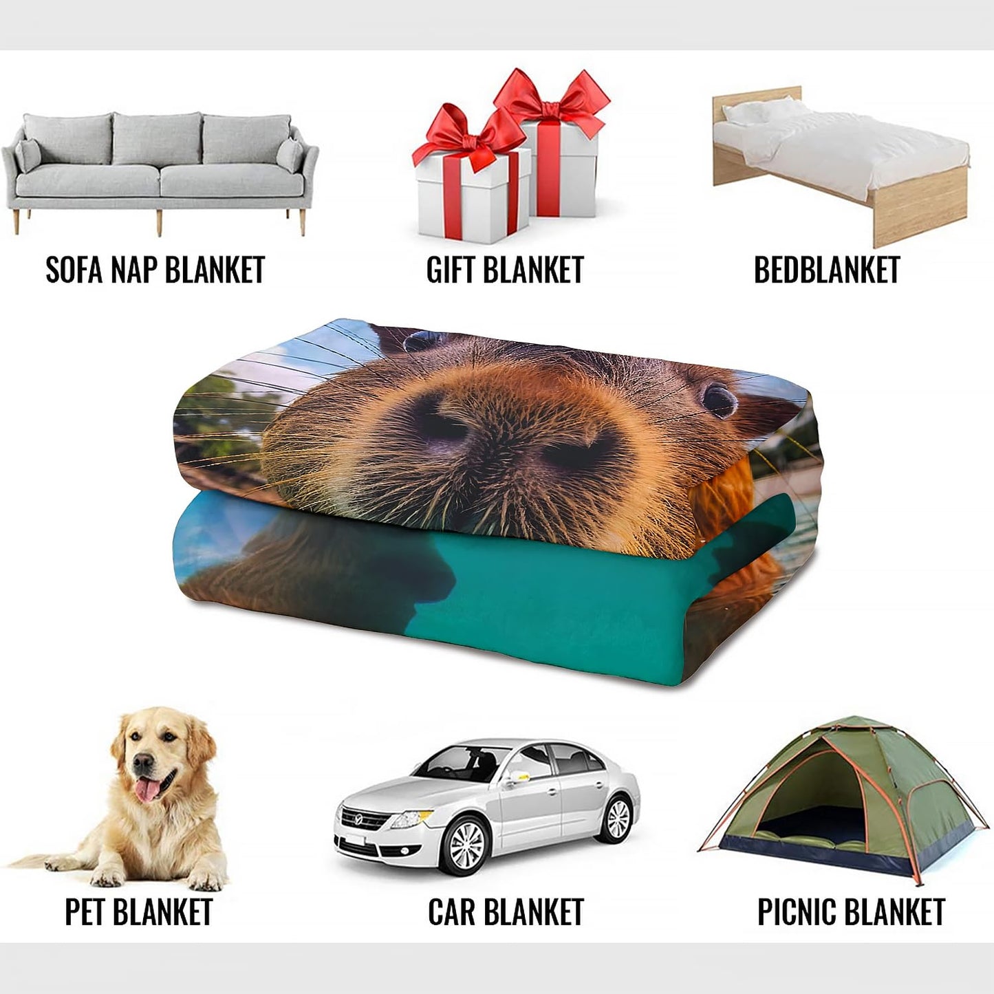 YISUMEI Capybara Gifts Throw Blanket, 50"x60", Funny Swimming Capybara Cozy Blanket for Women, Kids and Teens, Ultra Soft Plush Fleece Flannel Blanket for Couch & Bed, Room Decor