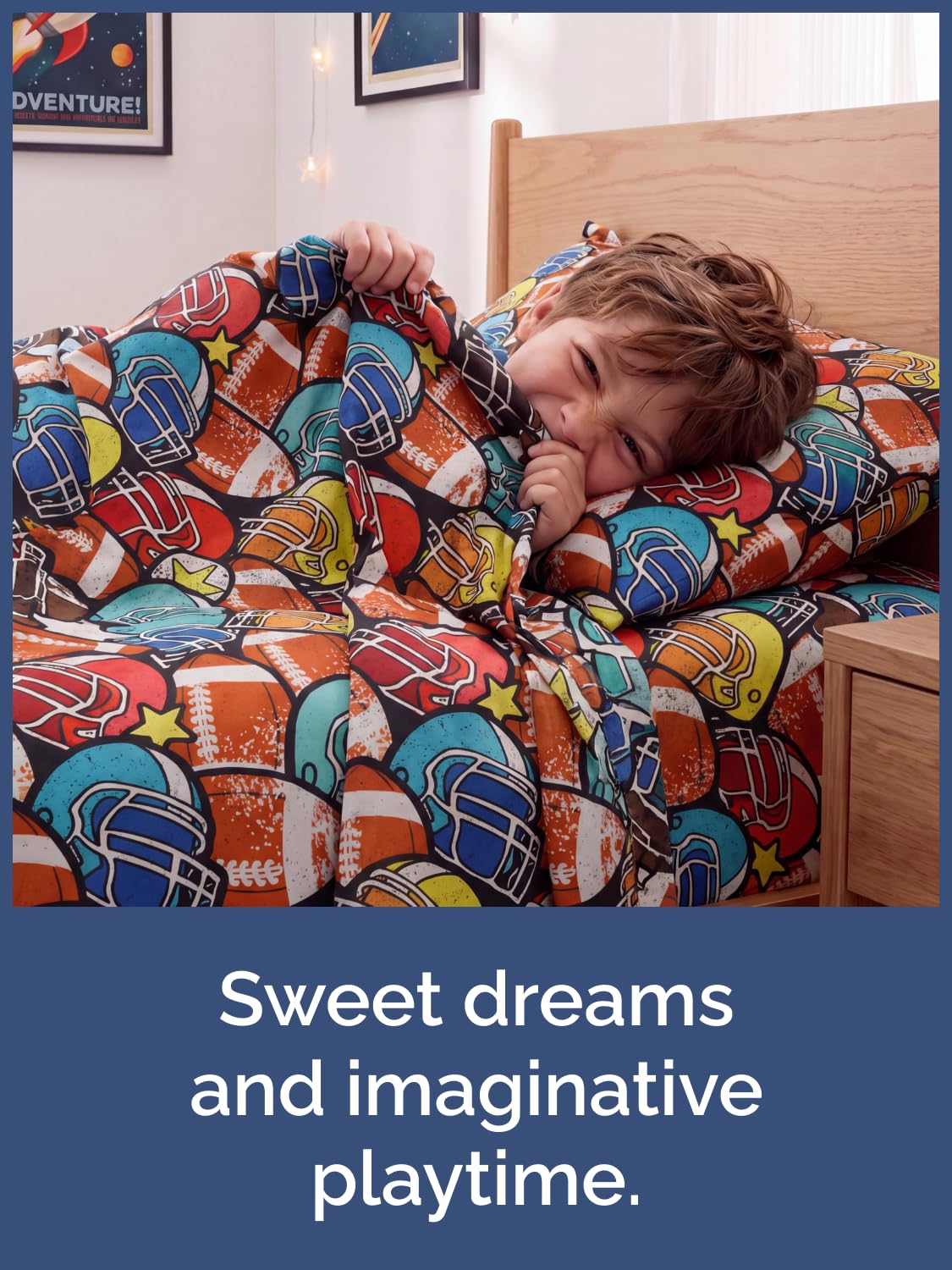 CGK Unlimited Kids All Star Helmets Queen 4 Piece Sheet Set - Boys, Girls, Teens, Toddler - Easy Fit Deep Pockets - Soft, Cooling & Breathable Sheets - Cozy, Fade and Wrinkle Free - Machine Washable
