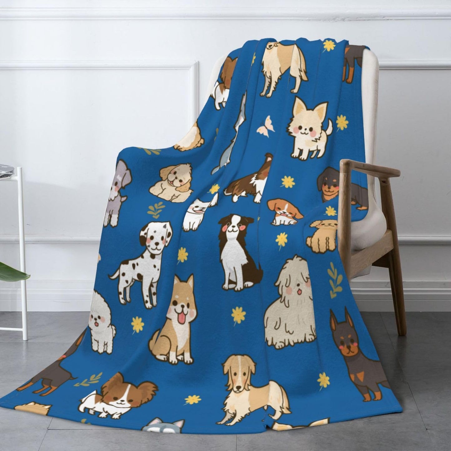 Cute Puppy Dog Throw Blanket Cozy Fluffy Plush Blanket Soft Flannel Throw Blanket for Kids Men Women Gift Sofa Bed Couch 50"x40" Christmas